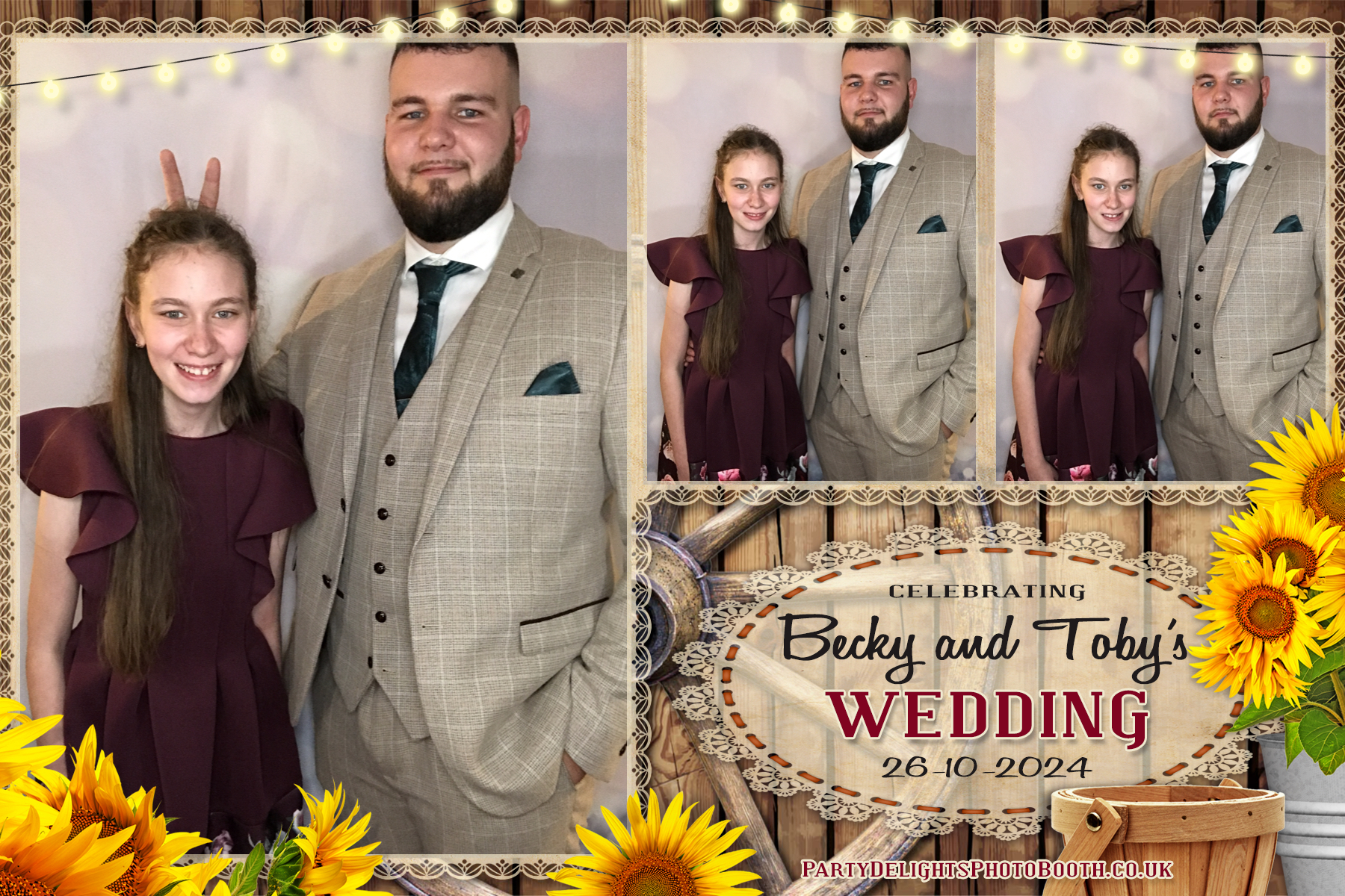 Becky & Toby's Wedding | View more photos from the event at gallery.partydelightsphotobooth.co.uk/u/PartyDelightsPhotoBooth/Becky-Tobys-Wedding