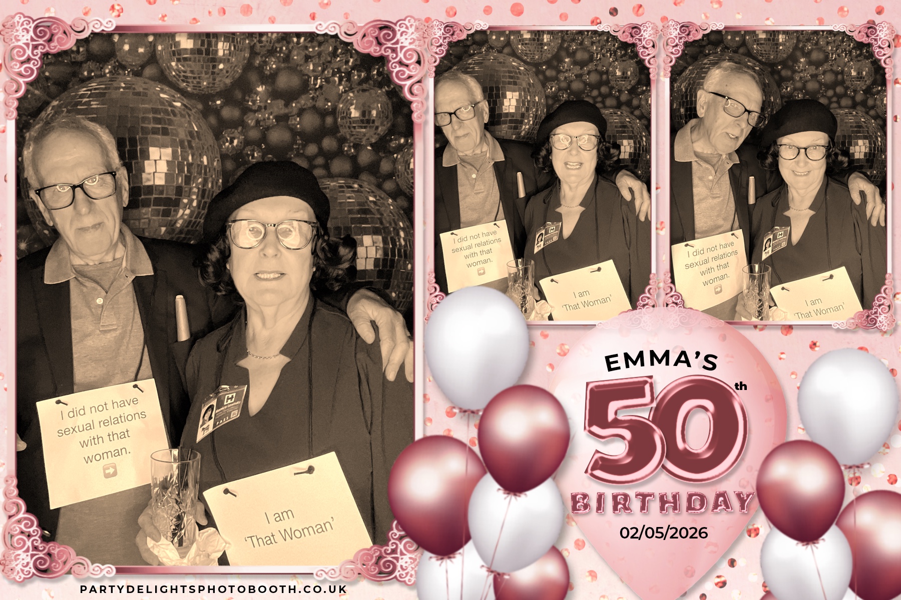 Emma's 50th birthday | View more photos from the event at gallery.partydelightsphotobooth.co.uk/u/PartyDelightsPhotoBooth/Emmas-50th-birthday