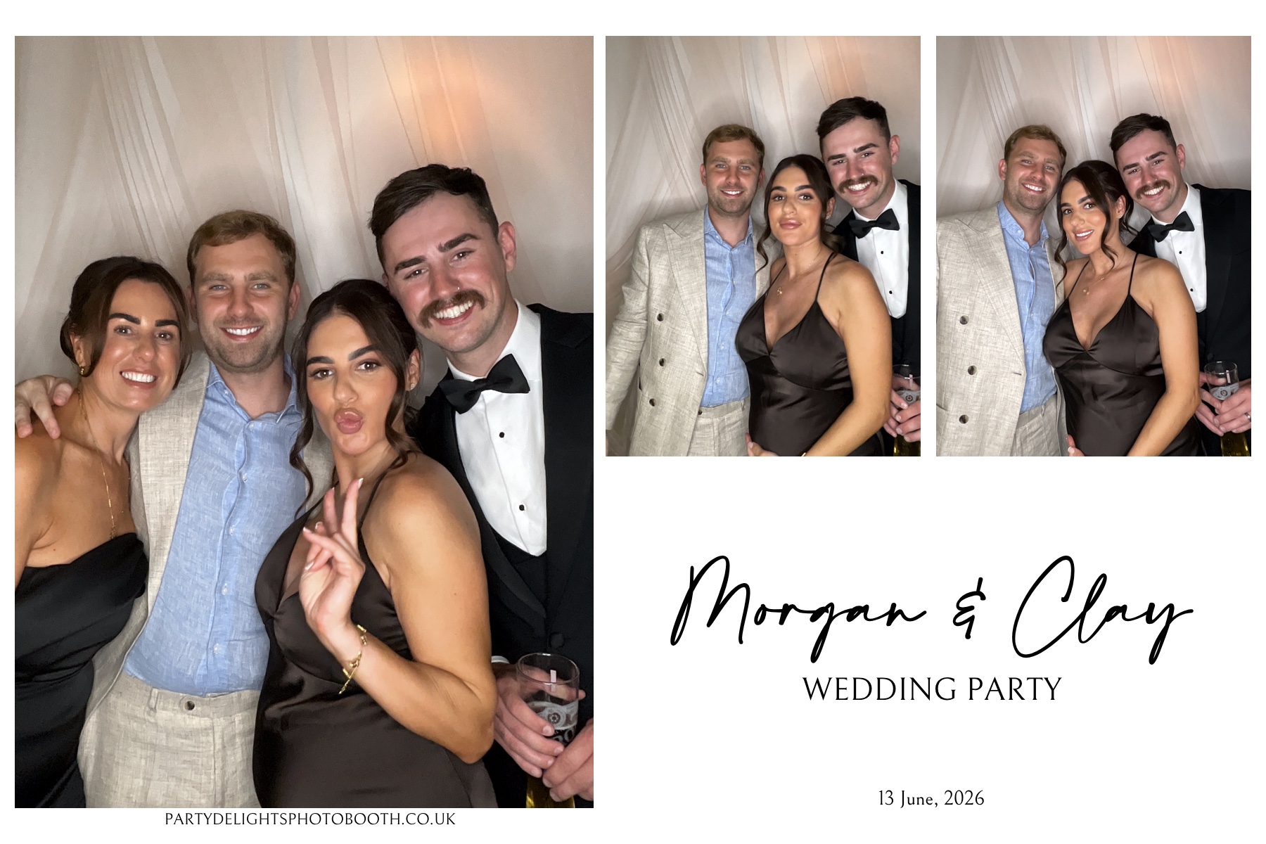 Morgan and Clay Wedding Party | View more photos from the event at gallery.partydelightsphotobooth.co.uk/u/PartyDelightsPhotoBooth/Morgan-and-Clay-Wedding-Party
