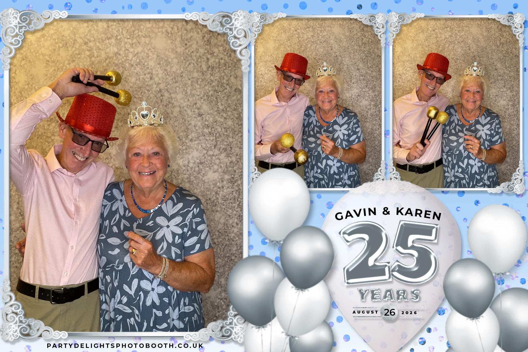 Wedding Anniversary - Karen and Gavin - Silver 25 Years | View more photos from the event at gallery.partydelightsphotobooth.co.uk/u/PartyDelightsPhotoBooth/Wedding-Anniversary-Karen-and-Gavin-Silver-25-Years