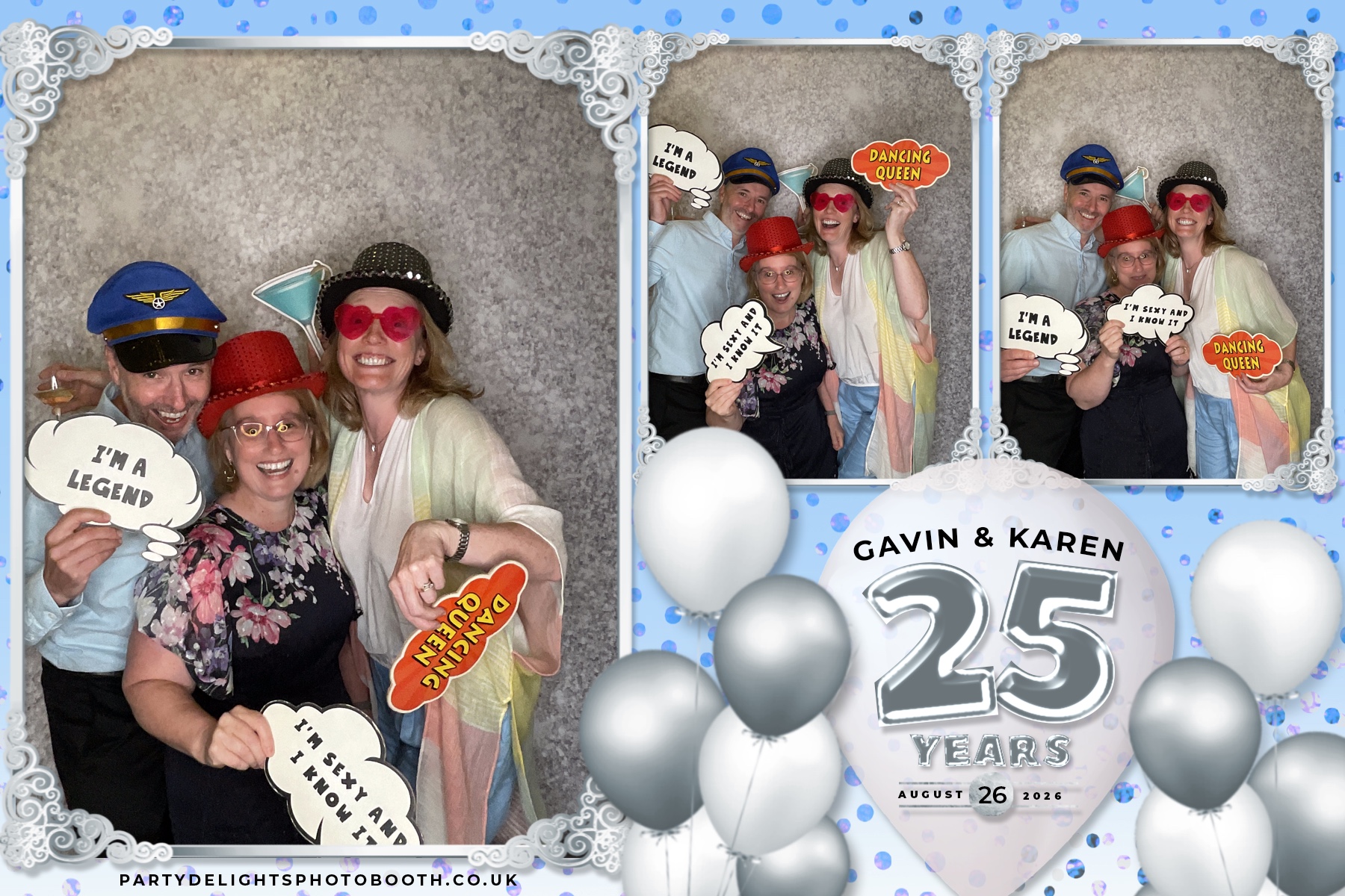Wedding Anniversary - Karen and Gavin - Silver 25 Years | View more photos from the event at gallery.partydelightsphotobooth.co.uk/u/PartyDelightsPhotoBooth/Wedding-Anniversary-Karen-and-Gavin-Silver-25-Years