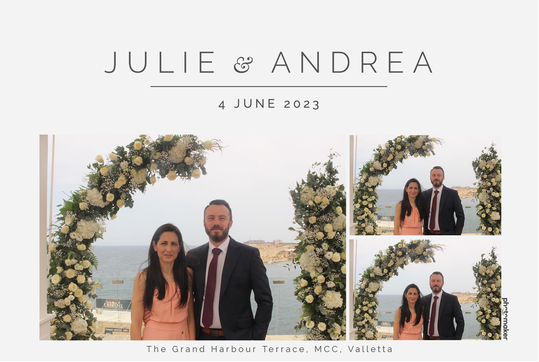 Julie & Andrea's Wedding | View more photos from the event at gallery.photomakerphotobooth.com.mt/u/PhotomakerMalta/Julie-Andreas-Wedding