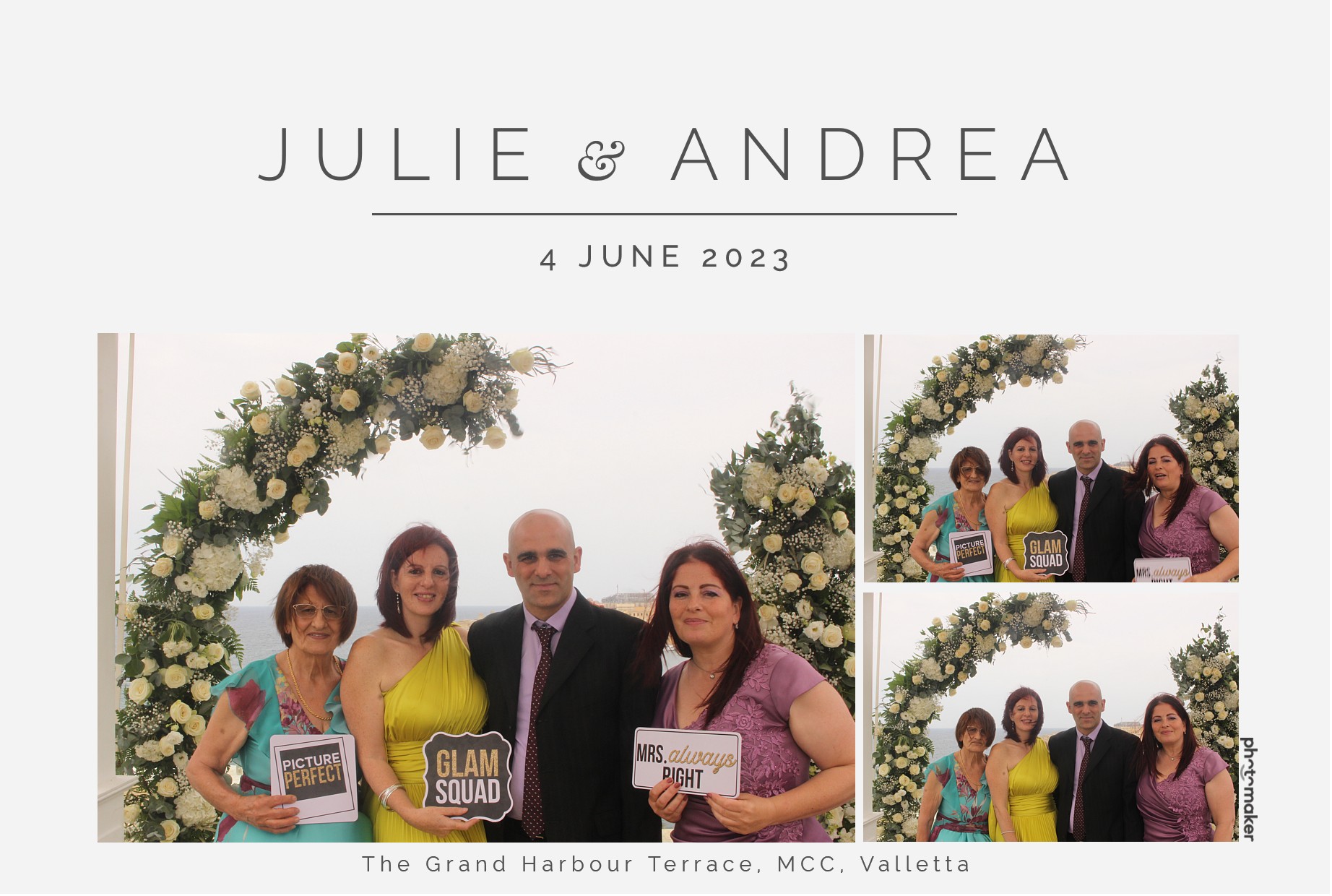 Julie & Andrea's Wedding | View more photos from the event at gallery.photomakerphotobooth.com.mt/u/PhotomakerMalta/Julie-Andreas-Wedding