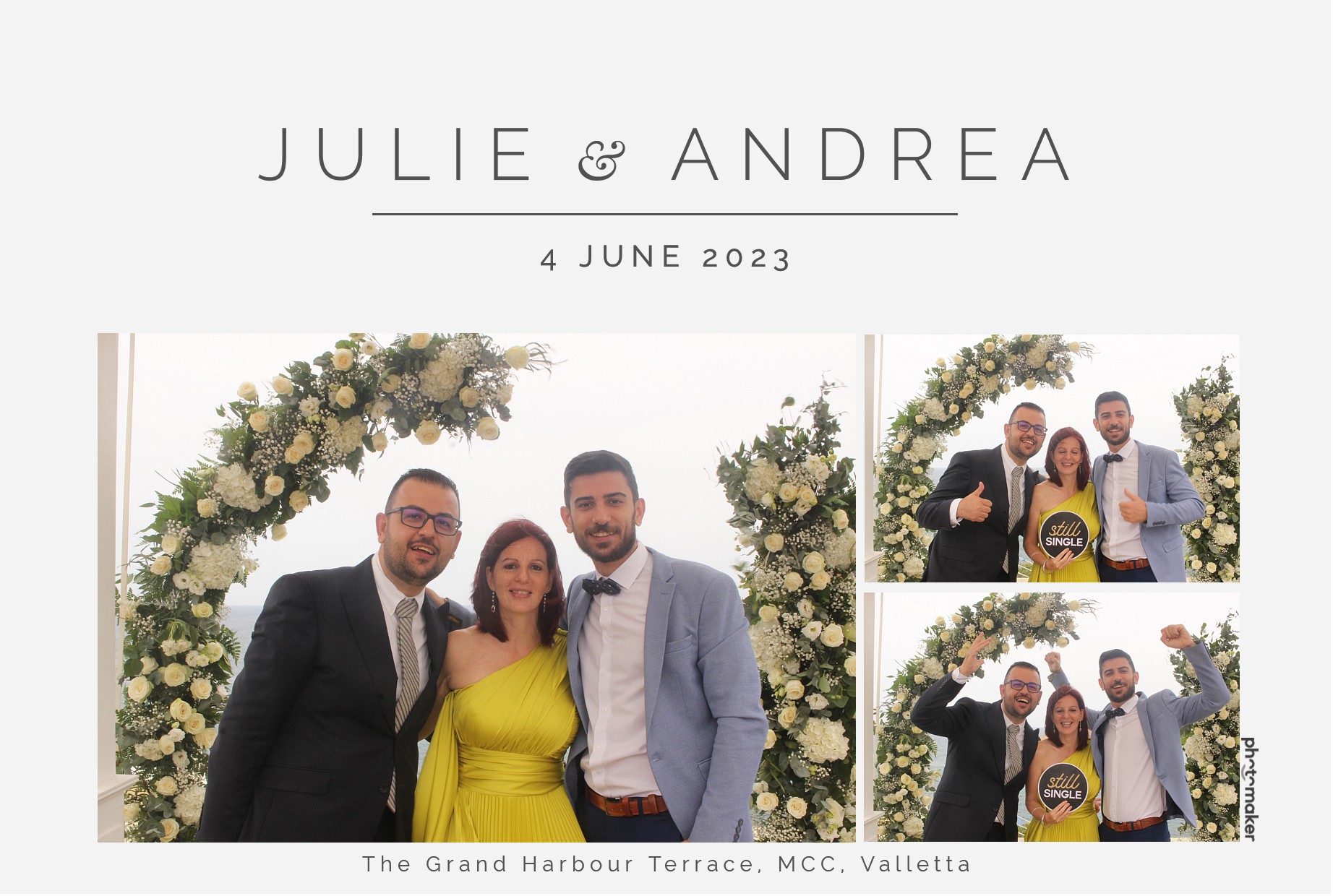 Julie & Andrea's Wedding | View more photos from the event at gallery.photomakerphotobooth.com.mt/u/PhotomakerMalta/Julie-Andreas-Wedding