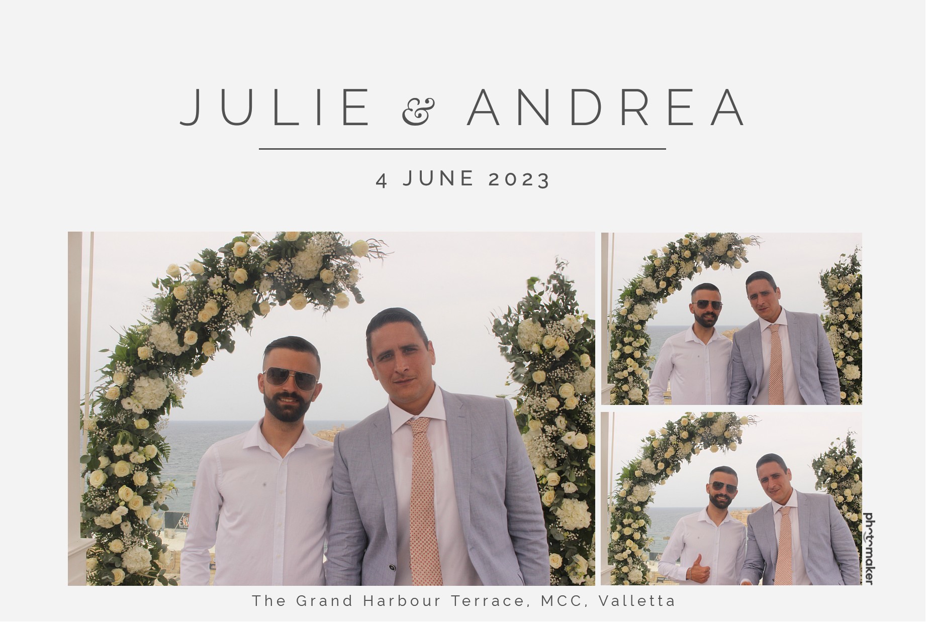 Julie & Andrea's Wedding | View more photos from the event at gallery.photomakerphotobooth.com.mt/u/PhotomakerMalta/Julie-Andreas-Wedding