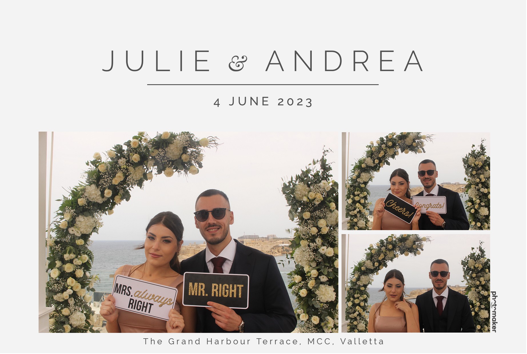 Julie & Andrea's Wedding | View more photos from the event at gallery.photomakerphotobooth.com.mt/u/PhotomakerMalta/Julie-Andreas-Wedding