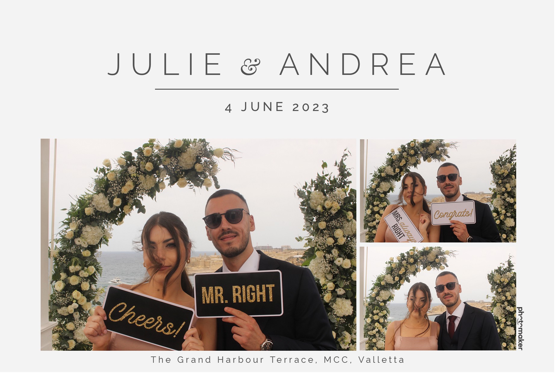 Julie & Andrea's Wedding | View more photos from the event at gallery.photomakerphotobooth.com.mt/u/PhotomakerMalta/Julie-Andreas-Wedding
