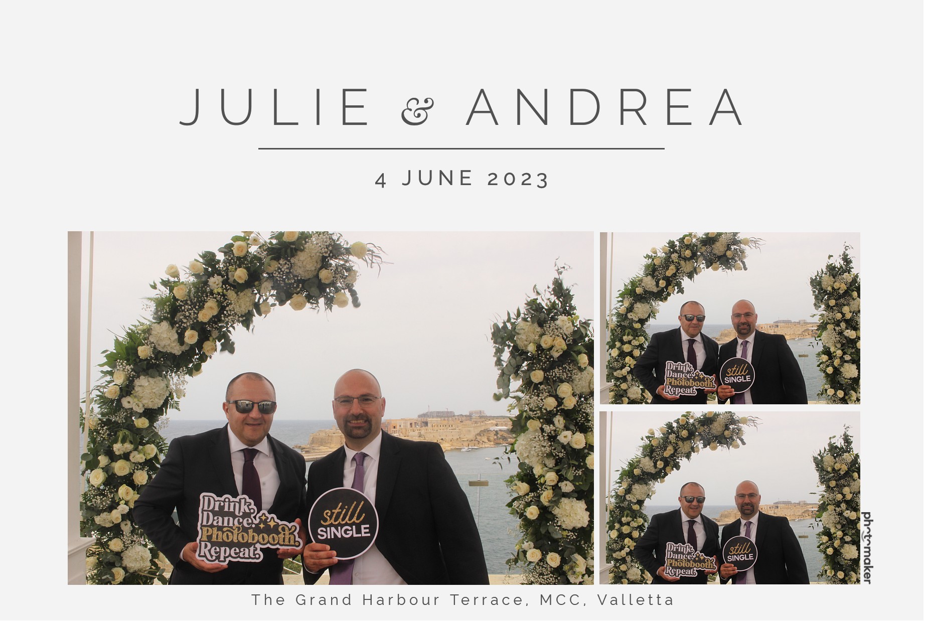 Julie & Andrea's Wedding | View more photos from the event at gallery.photomakerphotobooth.com.mt/u/PhotomakerMalta/Julie-Andreas-Wedding
