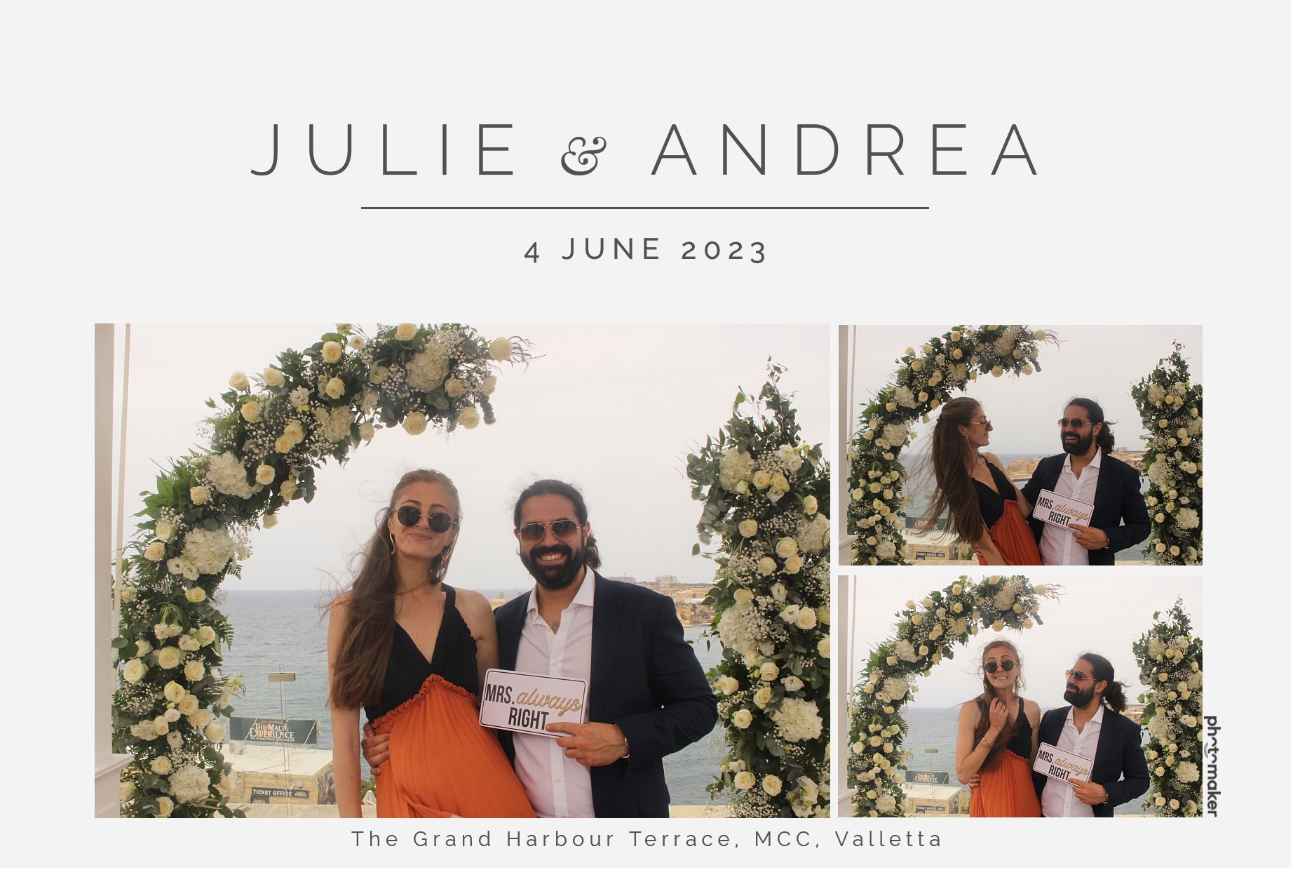Julie & Andrea's Wedding | View more photos from the event at gallery.photomakerphotobooth.com.mt/u/PhotomakerMalta/Julie-Andreas-Wedding