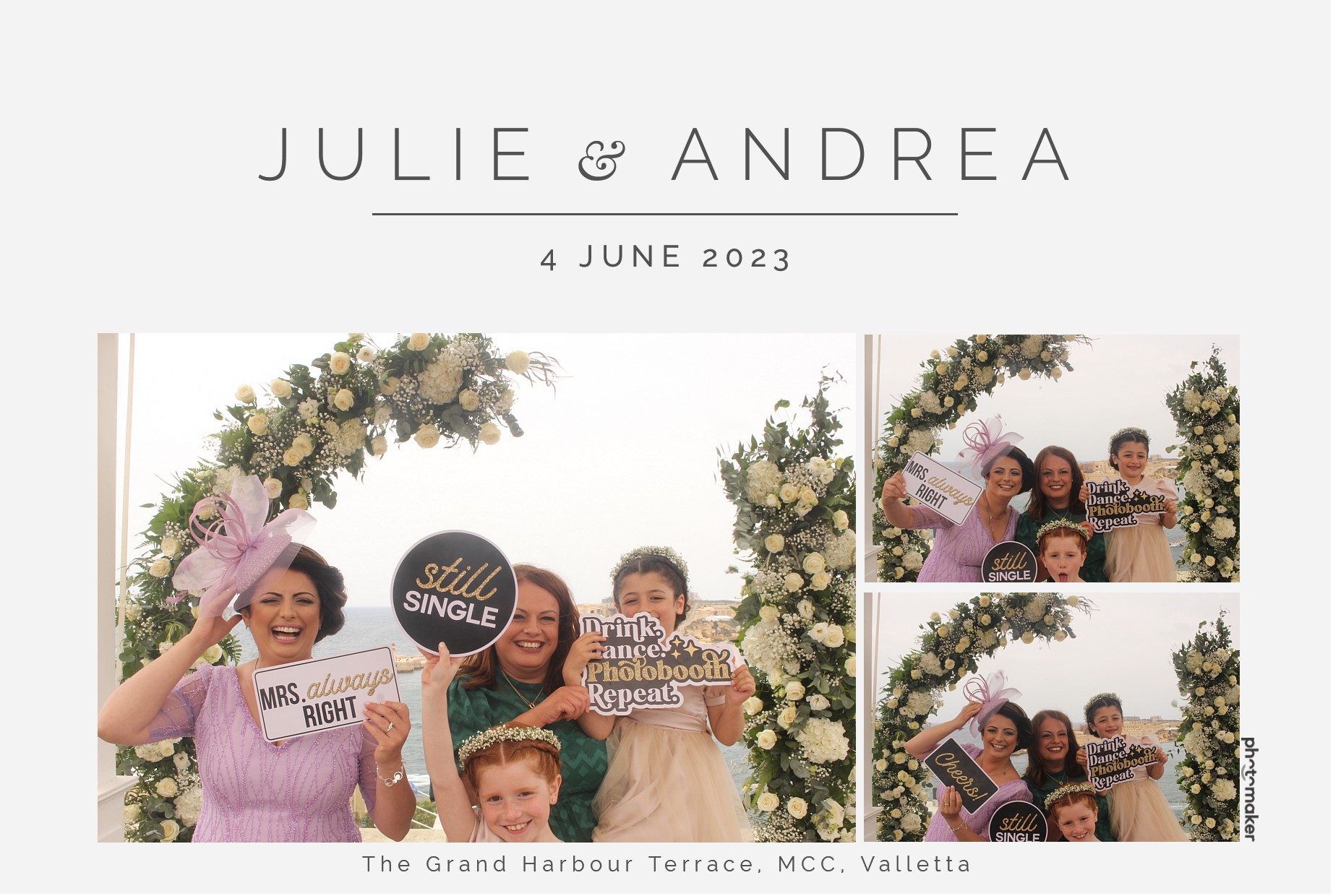 Julie & Andrea's Wedding | View more photos from the event at gallery.photomakerphotobooth.com.mt/u/PhotomakerMalta/Julie-Andreas-Wedding