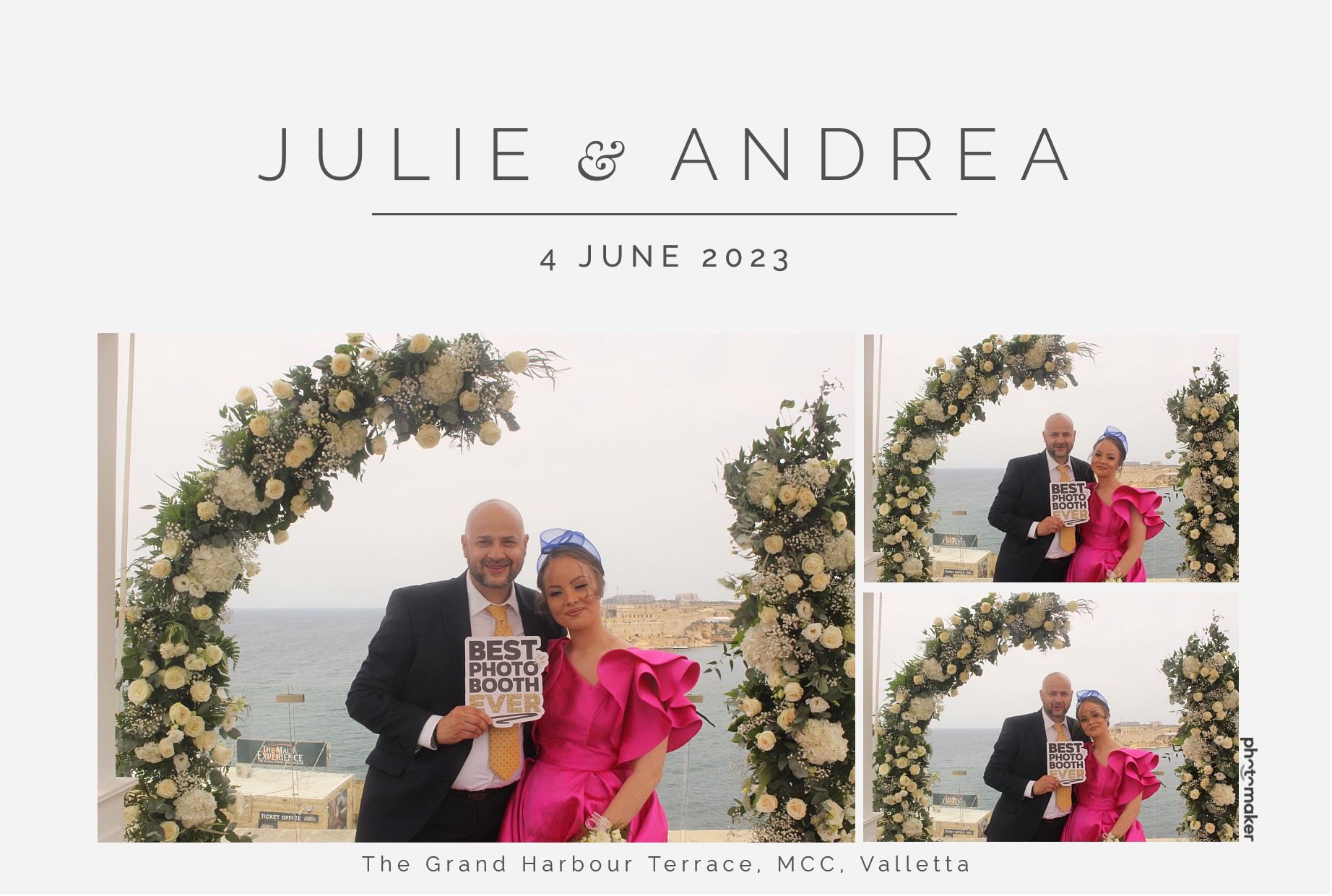 Julie & Andrea's Wedding | View more photos from the event at gallery.photomakerphotobooth.com.mt/u/PhotomakerMalta/Julie-Andreas-Wedding