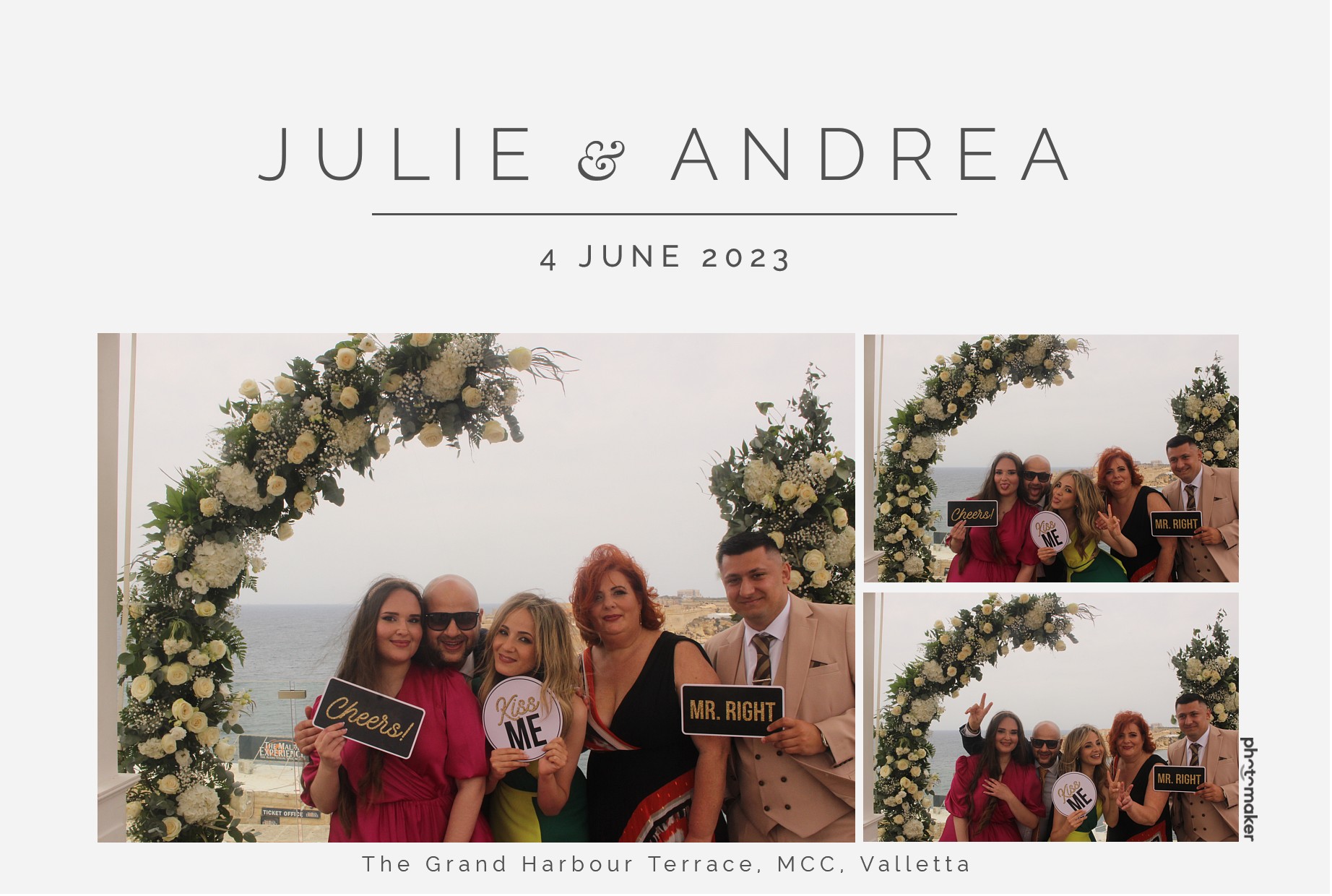 Julie & Andrea's Wedding | View more photos from the event at gallery.photomakerphotobooth.com.mt/u/PhotomakerMalta/Julie-Andreas-Wedding