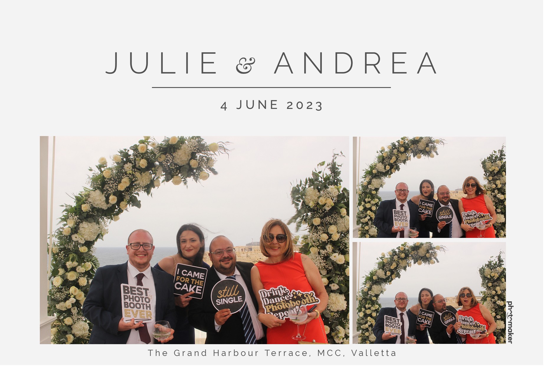 Julie & Andrea's Wedding | View more photos from the event at gallery.photomakerphotobooth.com.mt/u/PhotomakerMalta/Julie-Andreas-Wedding