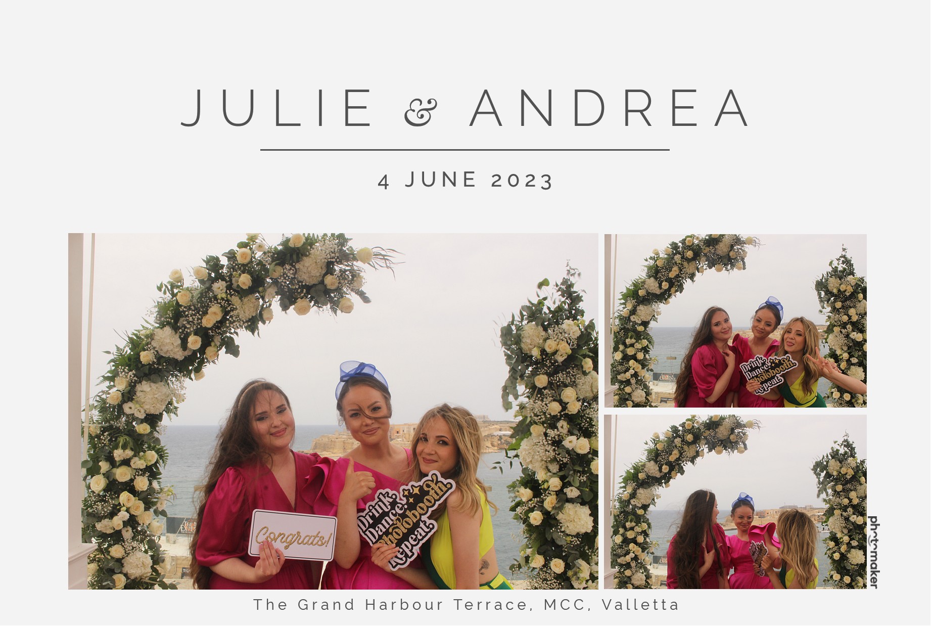 Julie & Andrea's Wedding | View more photos from the event at gallery.photomakerphotobooth.com.mt/u/PhotomakerMalta/Julie-Andreas-Wedding