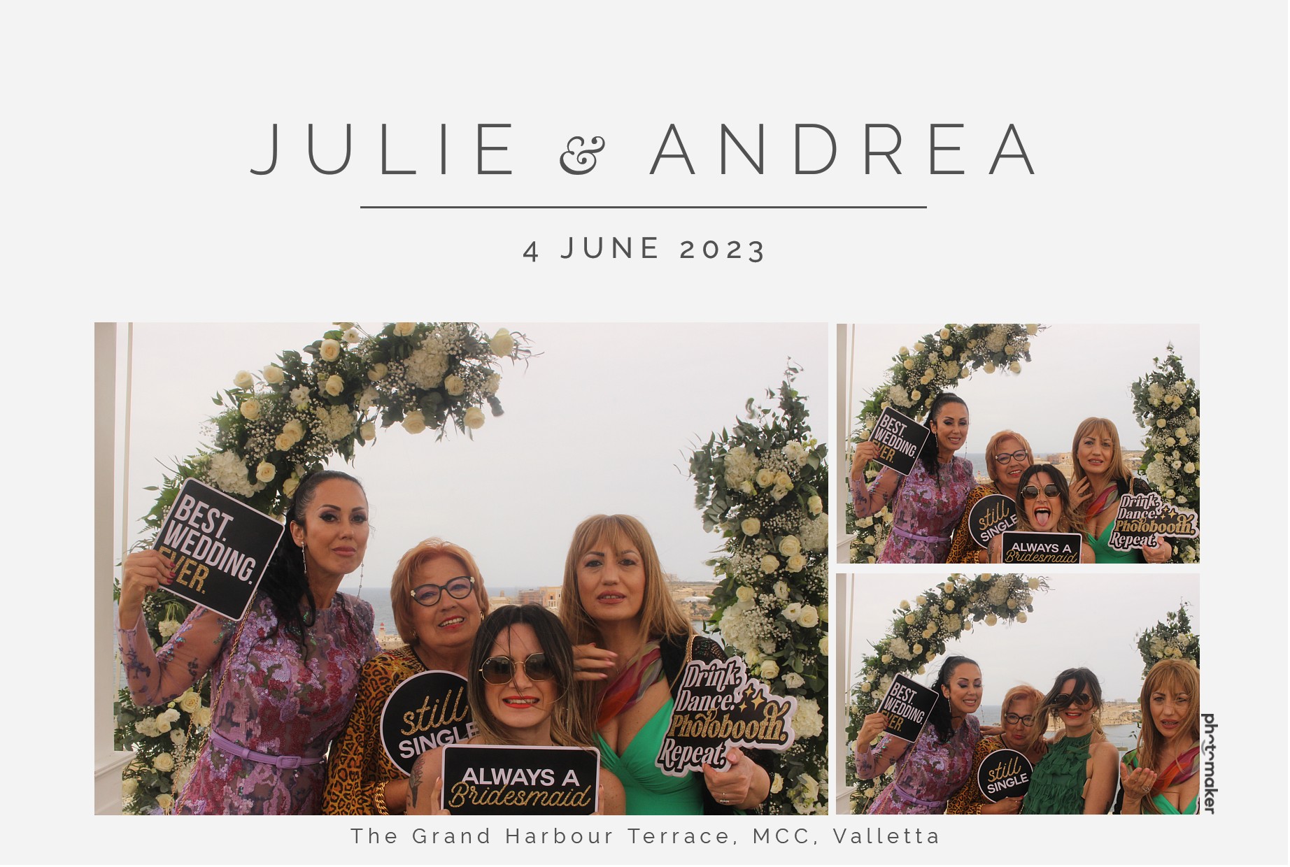 Julie & Andrea's Wedding | View more photos from the event at gallery.photomakerphotobooth.com.mt/u/PhotomakerMalta/Julie-Andreas-Wedding