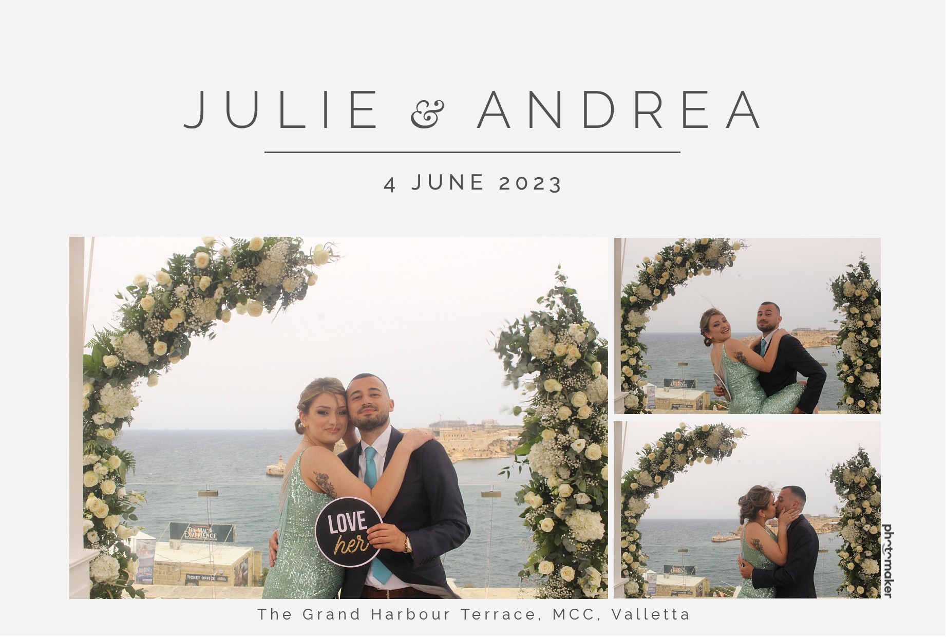 Julie & Andrea's Wedding | View more photos from the event at gallery.photomakerphotobooth.com.mt/u/PhotomakerMalta/Julie-Andreas-Wedding