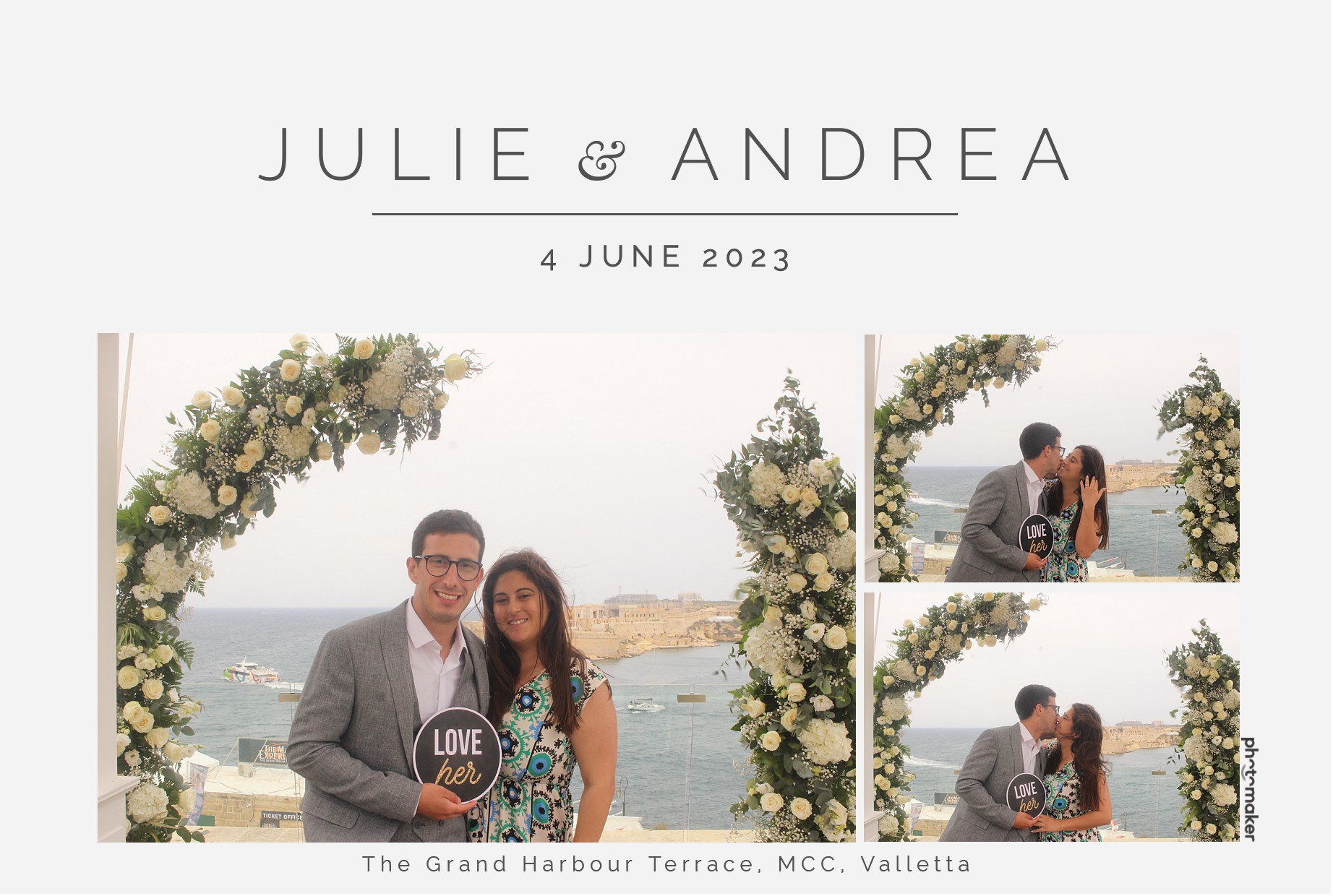 Julie & Andrea's Wedding | View more photos from the event at gallery.photomakerphotobooth.com.mt/u/PhotomakerMalta/Julie-Andreas-Wedding