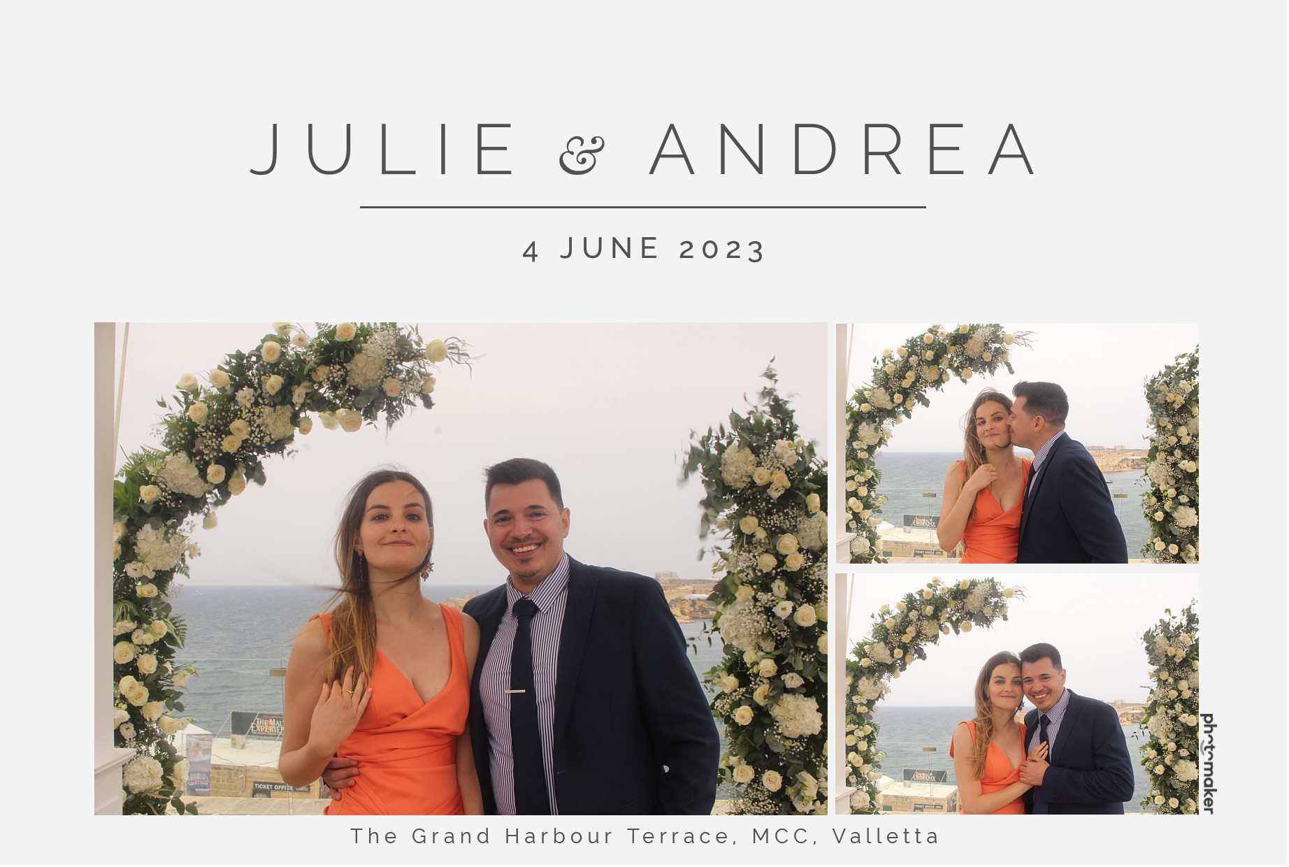 Julie & Andrea's Wedding | View more photos from the event at gallery.photomakerphotobooth.com.mt/u/PhotomakerMalta/Julie-Andreas-Wedding