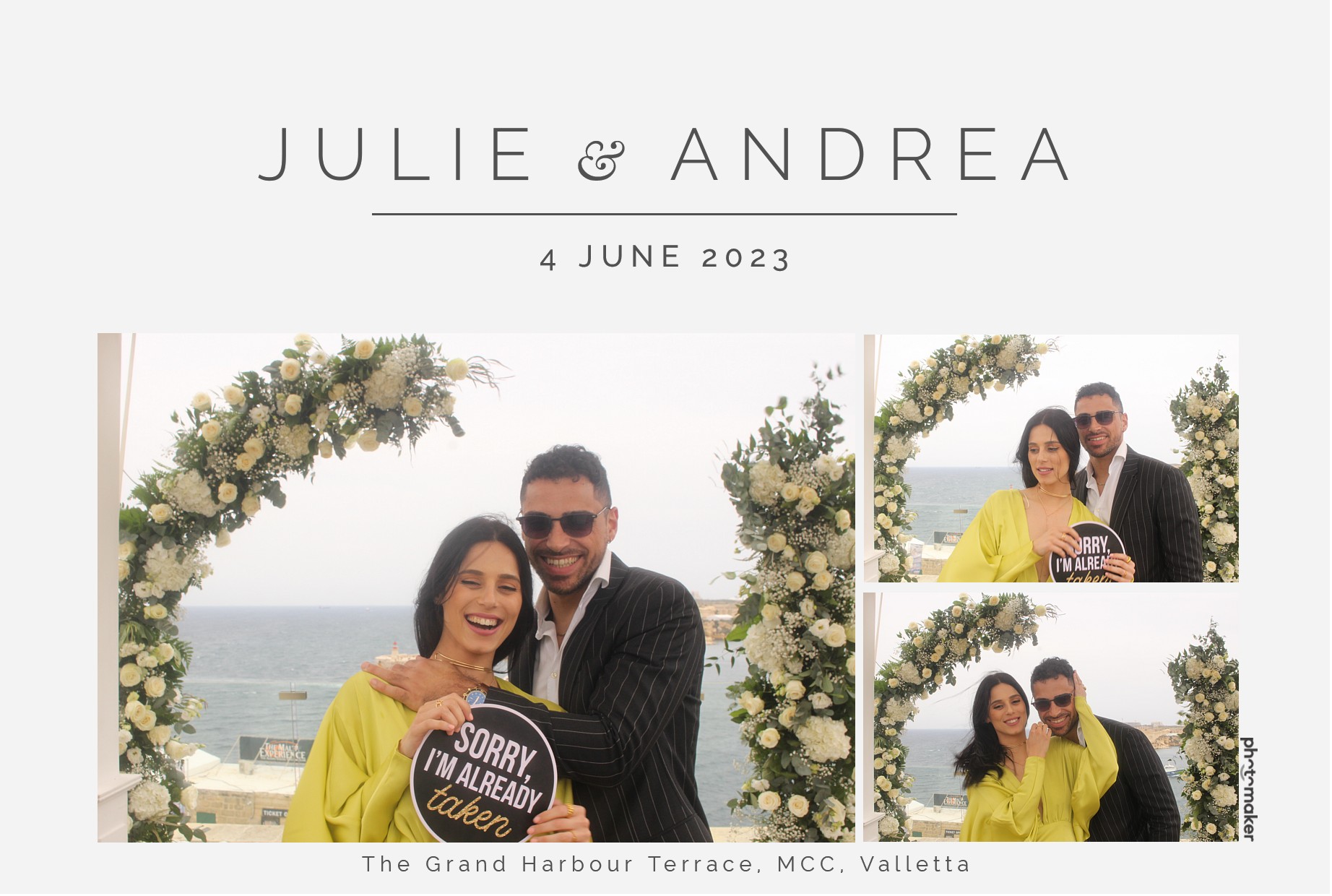 Julie & Andrea's Wedding | View more photos from the event at gallery.photomakerphotobooth.com.mt/u/PhotomakerMalta/Julie-Andreas-Wedding