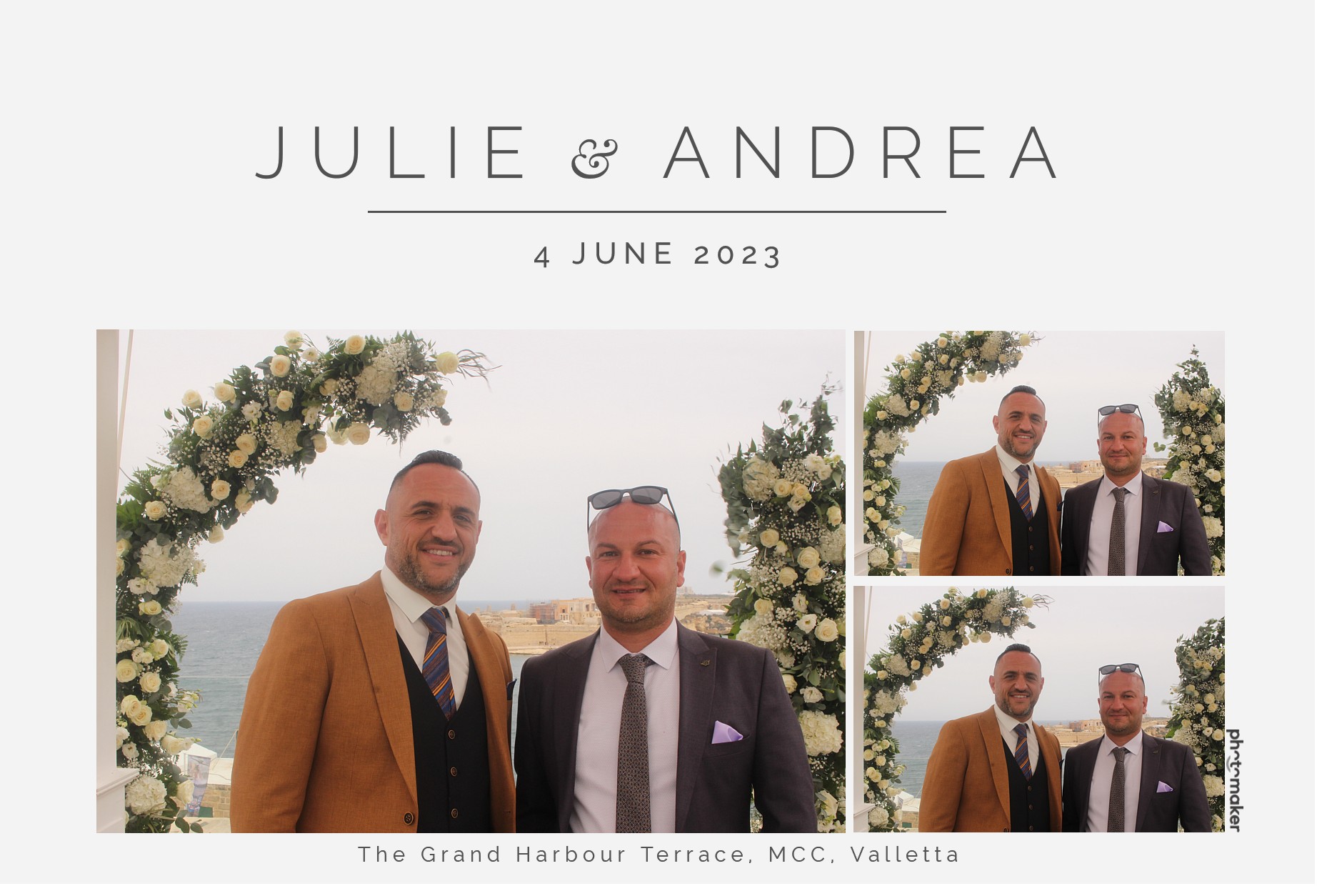 Julie & Andrea's Wedding | View more photos from the event at gallery.photomakerphotobooth.com.mt/u/PhotomakerMalta/Julie-Andreas-Wedding