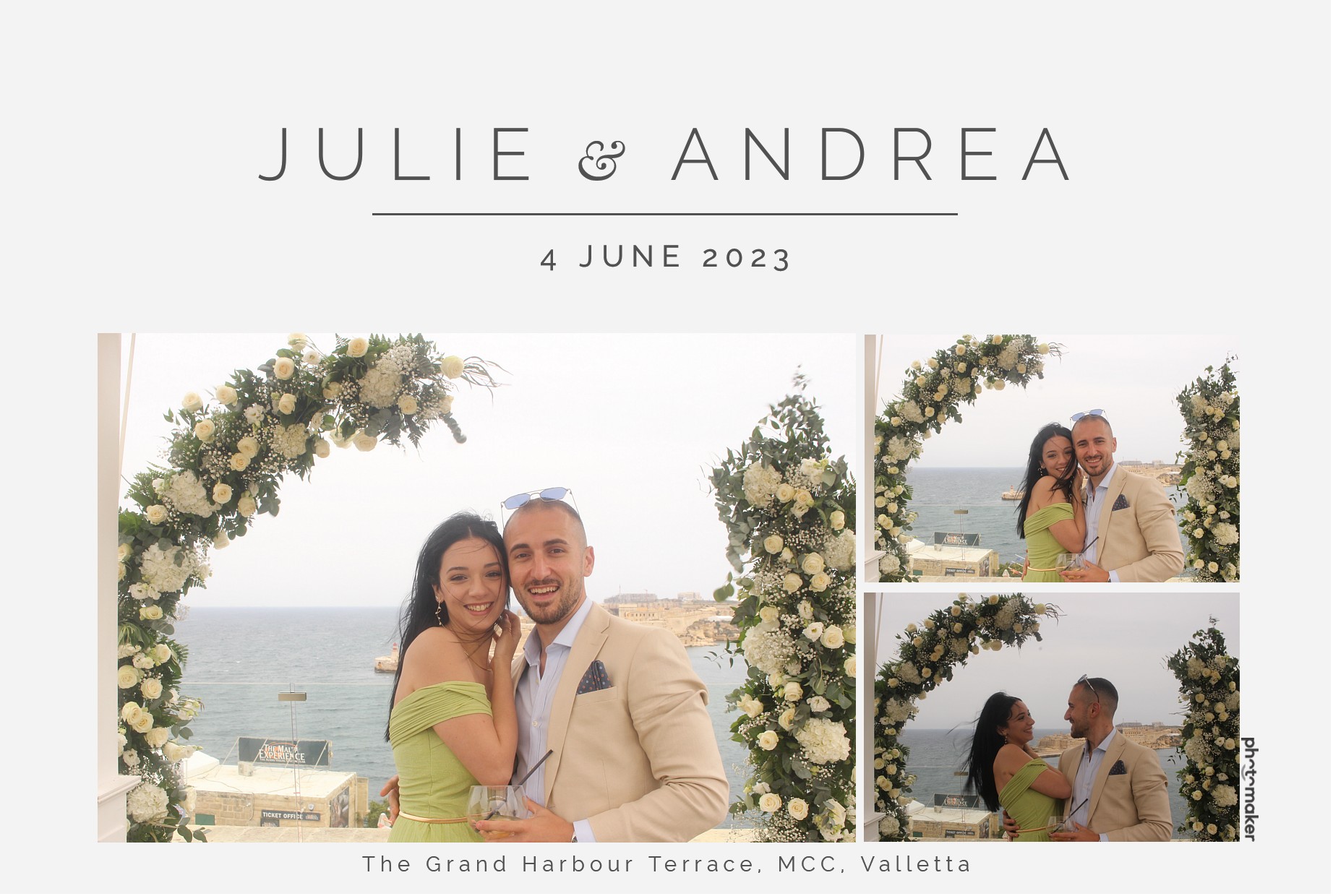 Julie & Andrea's Wedding | View more photos from the event at gallery.photomakerphotobooth.com.mt/u/PhotomakerMalta/Julie-Andreas-Wedding
