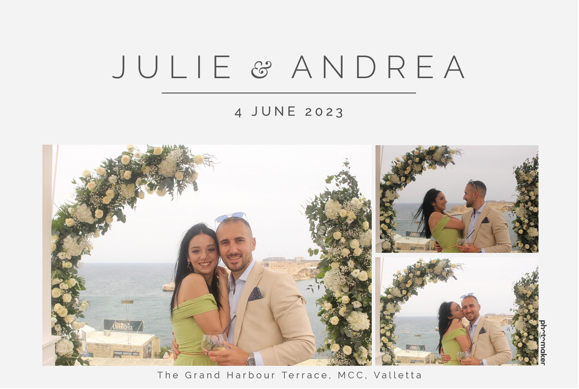 Julie & Andrea's Wedding | View more photos from the event at gallery.photomakerphotobooth.com.mt/u/PhotomakerMalta/Julie-Andreas-Wedding