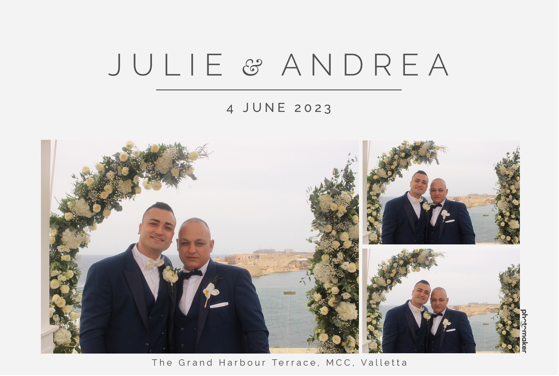 Julie & Andrea's Wedding | View more photos from the event at gallery.photomakerphotobooth.com.mt/u/PhotomakerMalta/Julie-Andreas-Wedding