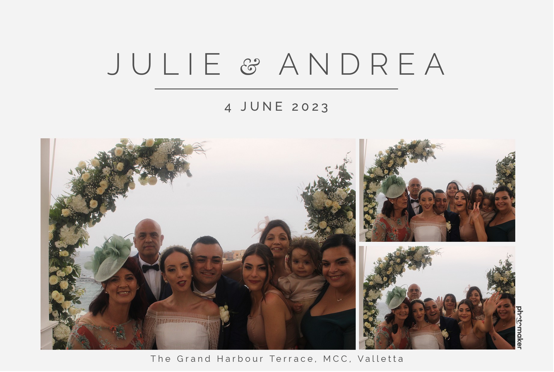 Julie & Andrea's Wedding | View more photos from the event at gallery.photomakerphotobooth.com.mt/u/PhotomakerMalta/Julie-Andreas-Wedding