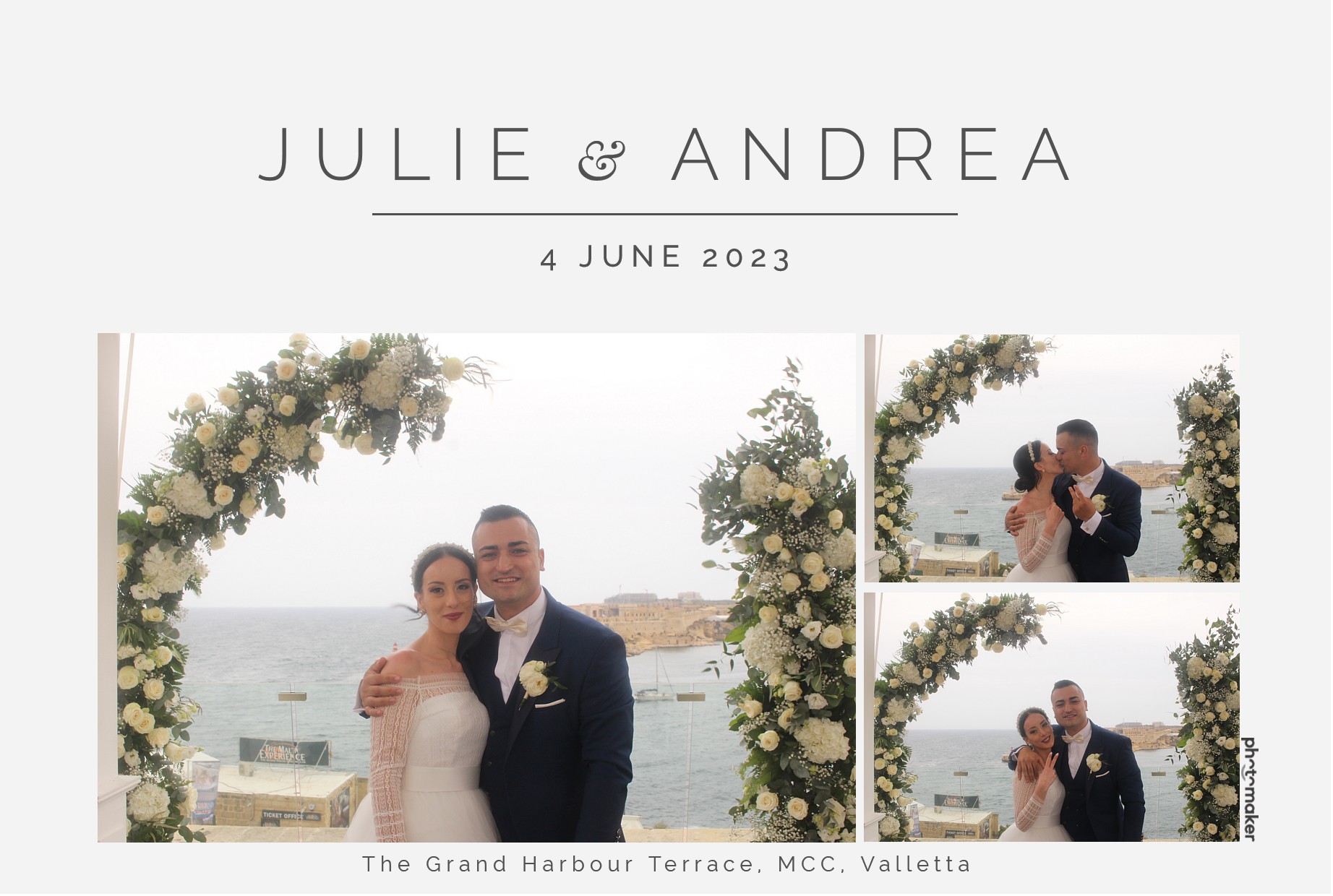 Julie & Andrea's Wedding | View more photos from the event at gallery.photomakerphotobooth.com.mt/u/PhotomakerMalta/Julie-Andreas-Wedding