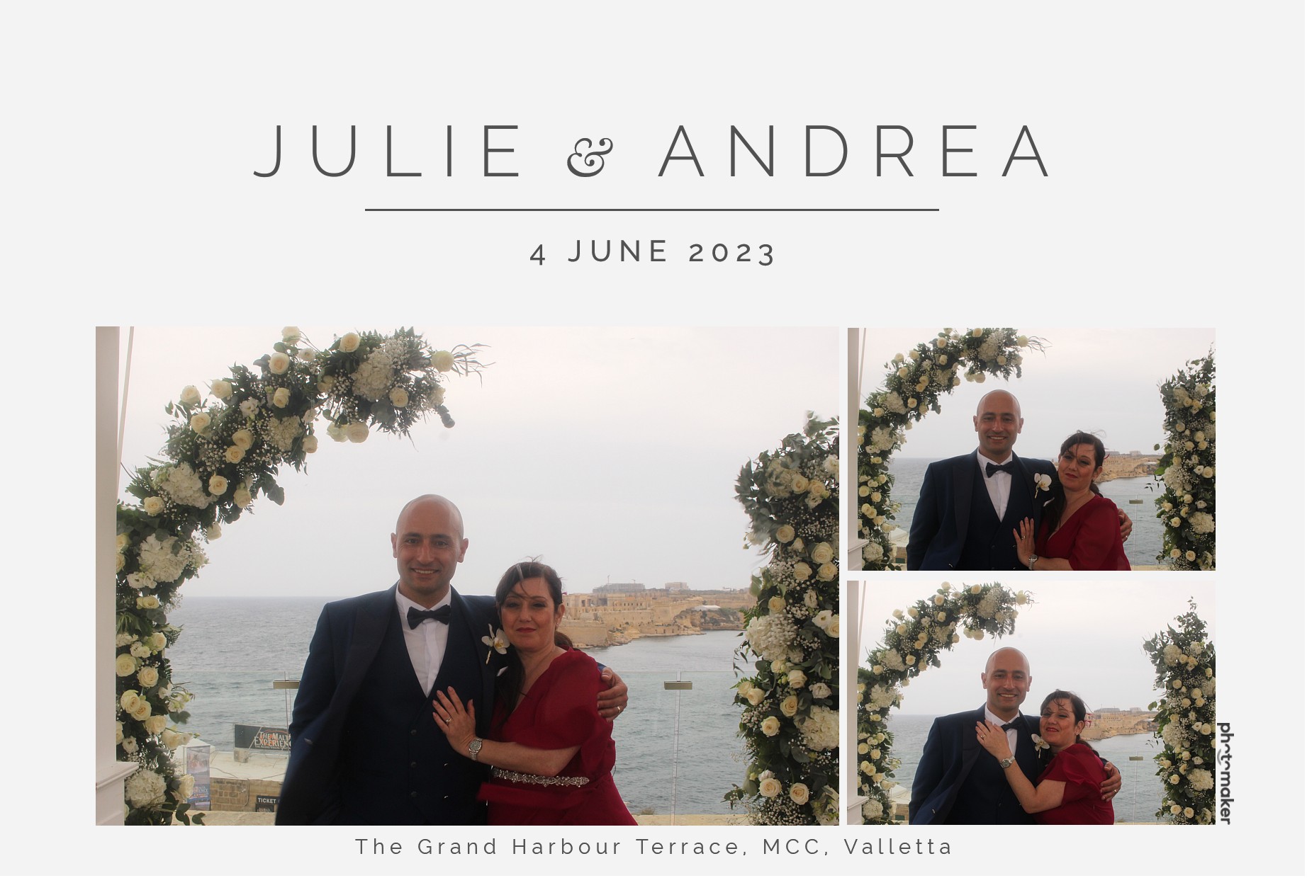 Julie & Andrea's Wedding | View more photos from the event at gallery.photomakerphotobooth.com.mt/u/PhotomakerMalta/Julie-Andreas-Wedding