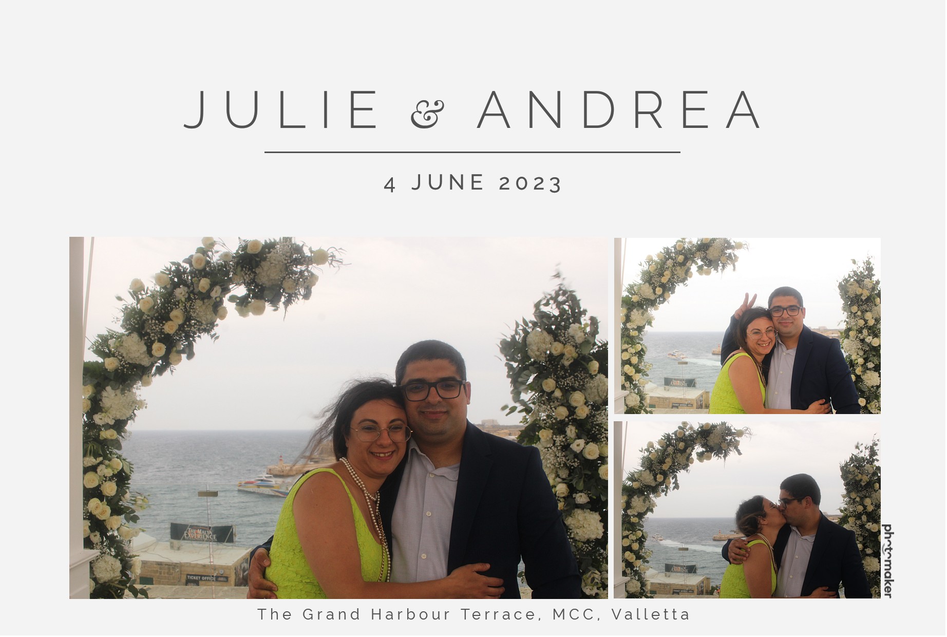 Julie & Andrea's Wedding | View more photos from the event at gallery.photomakerphotobooth.com.mt/u/PhotomakerMalta/Julie-Andreas-Wedding