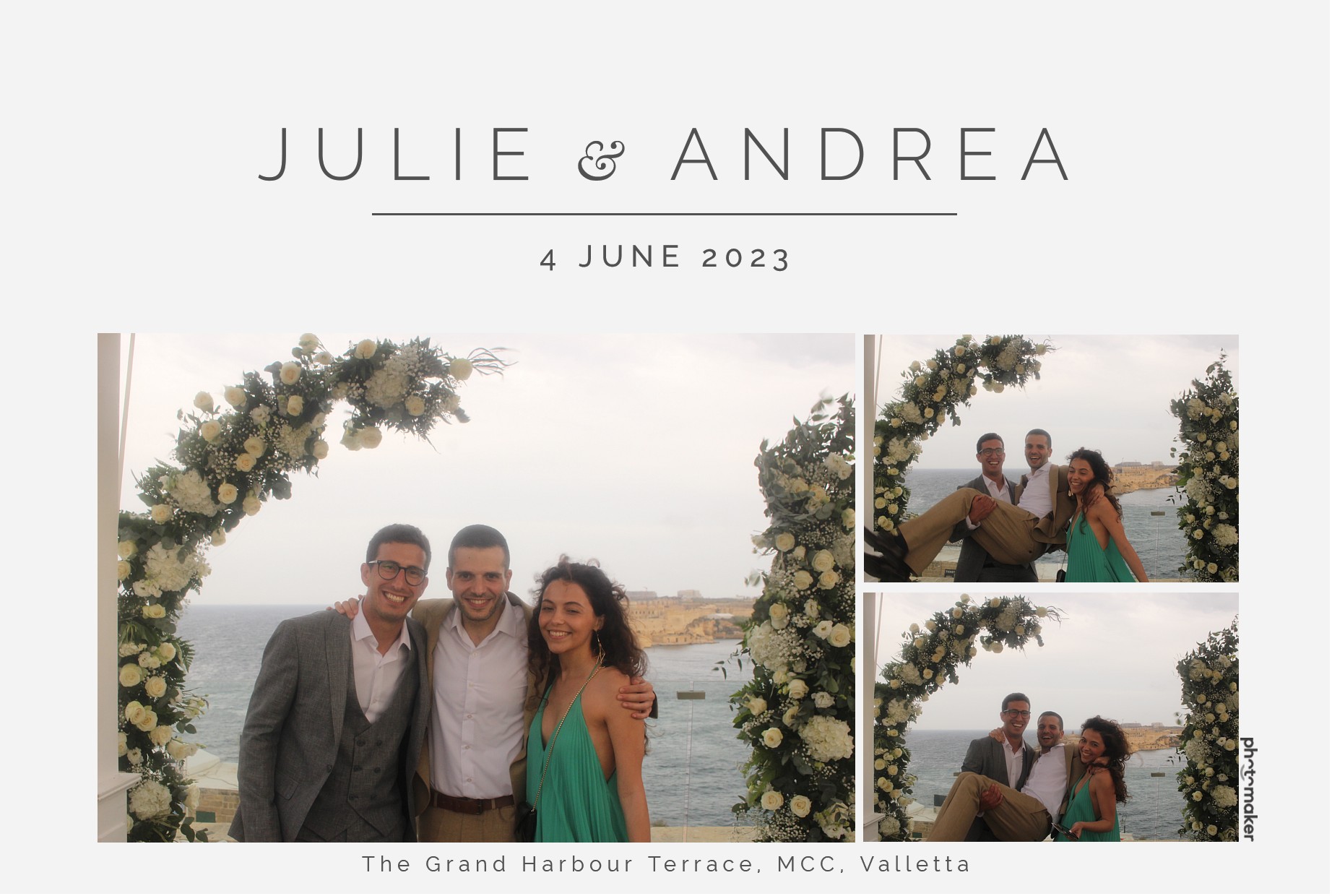 Julie & Andrea's Wedding | View more photos from the event at gallery.photomakerphotobooth.com.mt/u/PhotomakerMalta/Julie-Andreas-Wedding