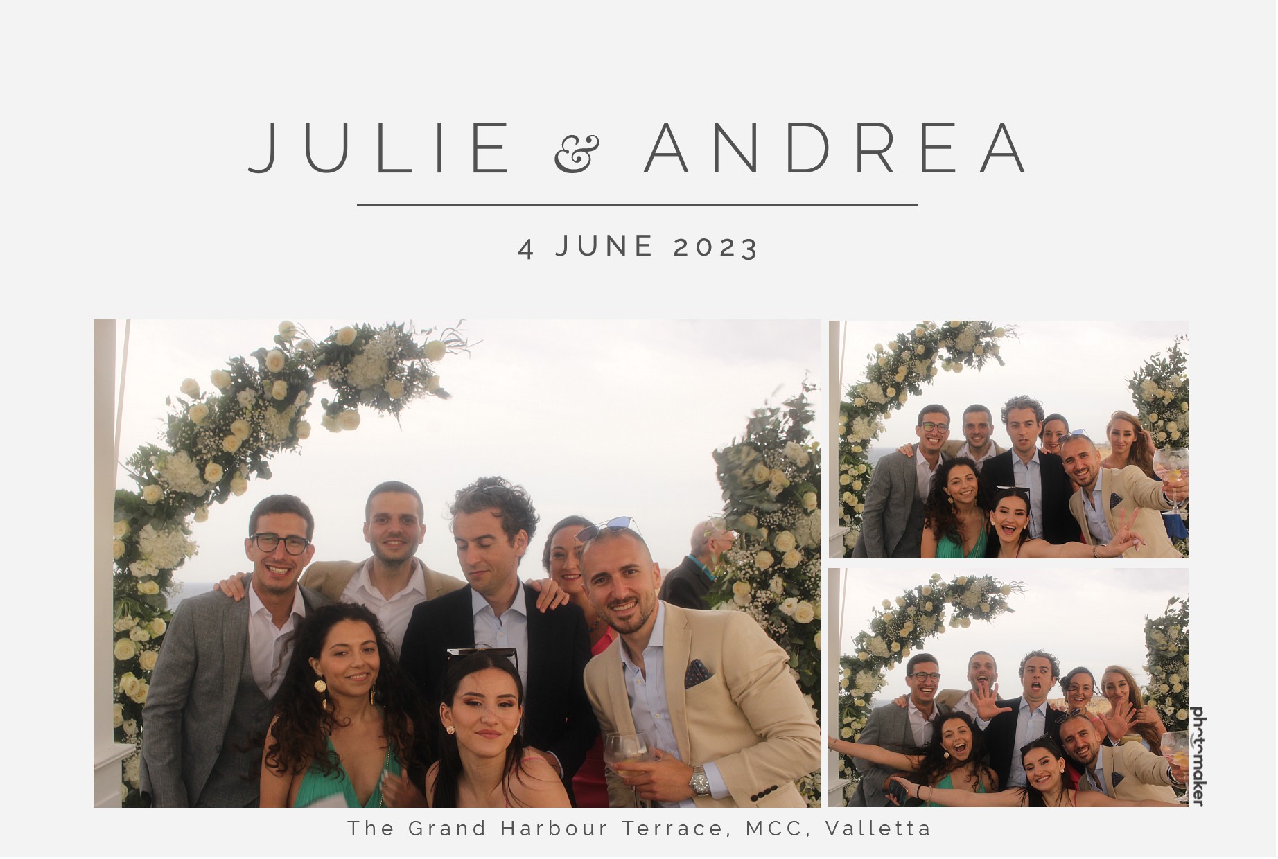 Julie & Andrea's Wedding | View more photos from the event at gallery.photomakerphotobooth.com.mt/u/PhotomakerMalta/Julie-Andreas-Wedding