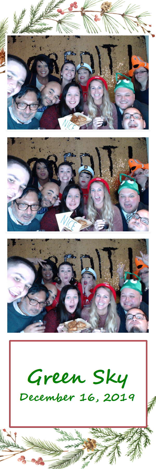 Green Sky Holiday Party  | View more photos from the event at gallery.saycheesephotobooth.com/u/SayCheesePhotoBooth/Green-Sky-Holiday-Party