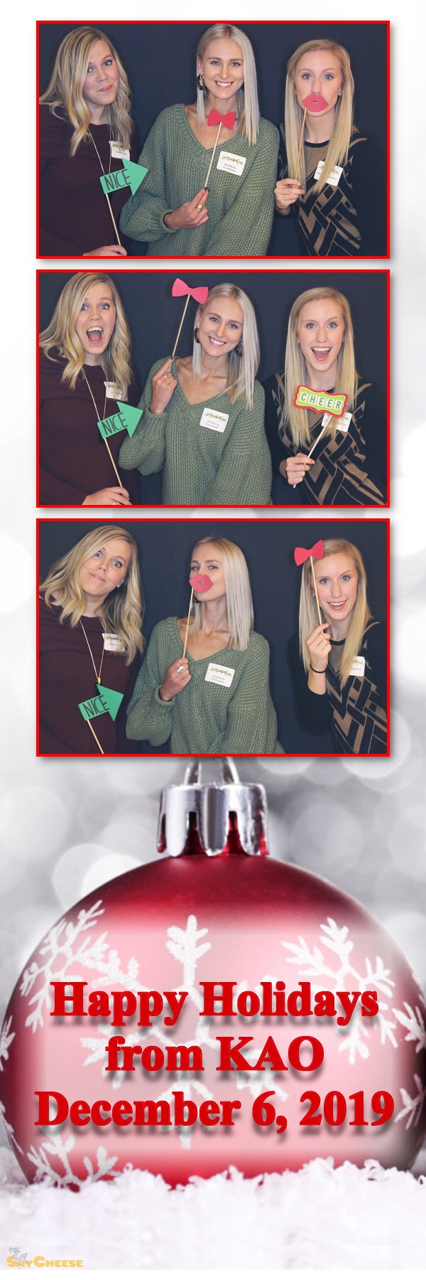 KAO Holiday Party  | View more photos from the event at gallery.saycheesephotobooth.com/u/SayCheesePhotoBooth/KAO-Holiday-Party