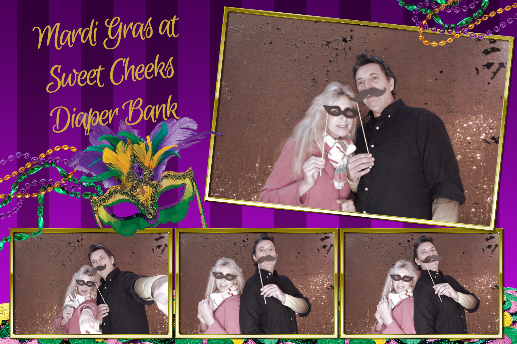 Mardi Gras @ Sweet Cheeks Diaper Bank | View more photos from the event at gallery.saycheesephotobooth.com/u/SayCheesePhotoBooth/Mardi-Gras-Sweet-Cheeks-Diaper-Bank