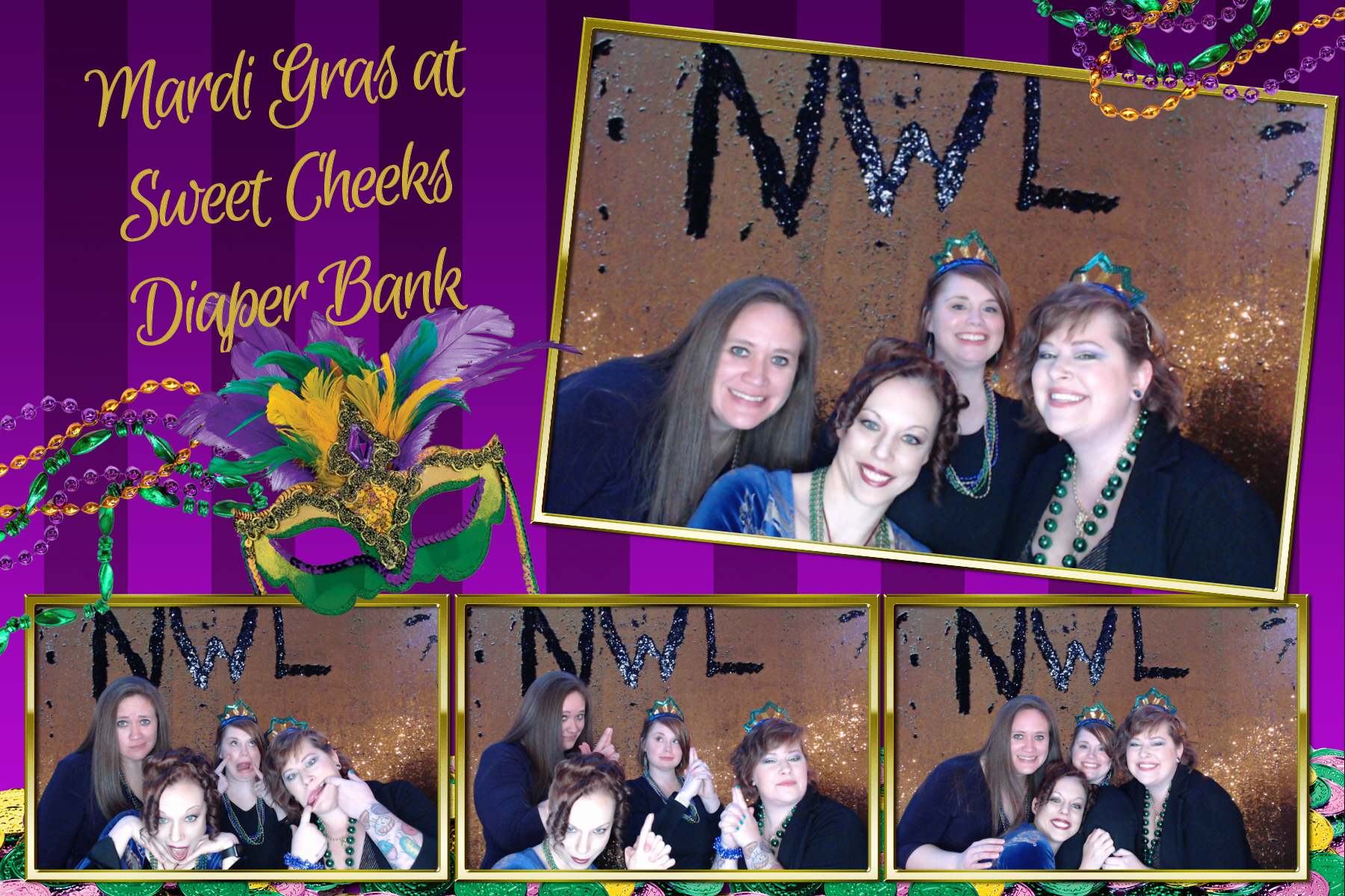 Mardi Gras @ Sweet Cheeks Diaper Bank | View more photos from the event at gallery.saycheesephotobooth.com/u/SayCheesePhotoBooth/Mardi-Gras-Sweet-Cheeks-Diaper-Bank