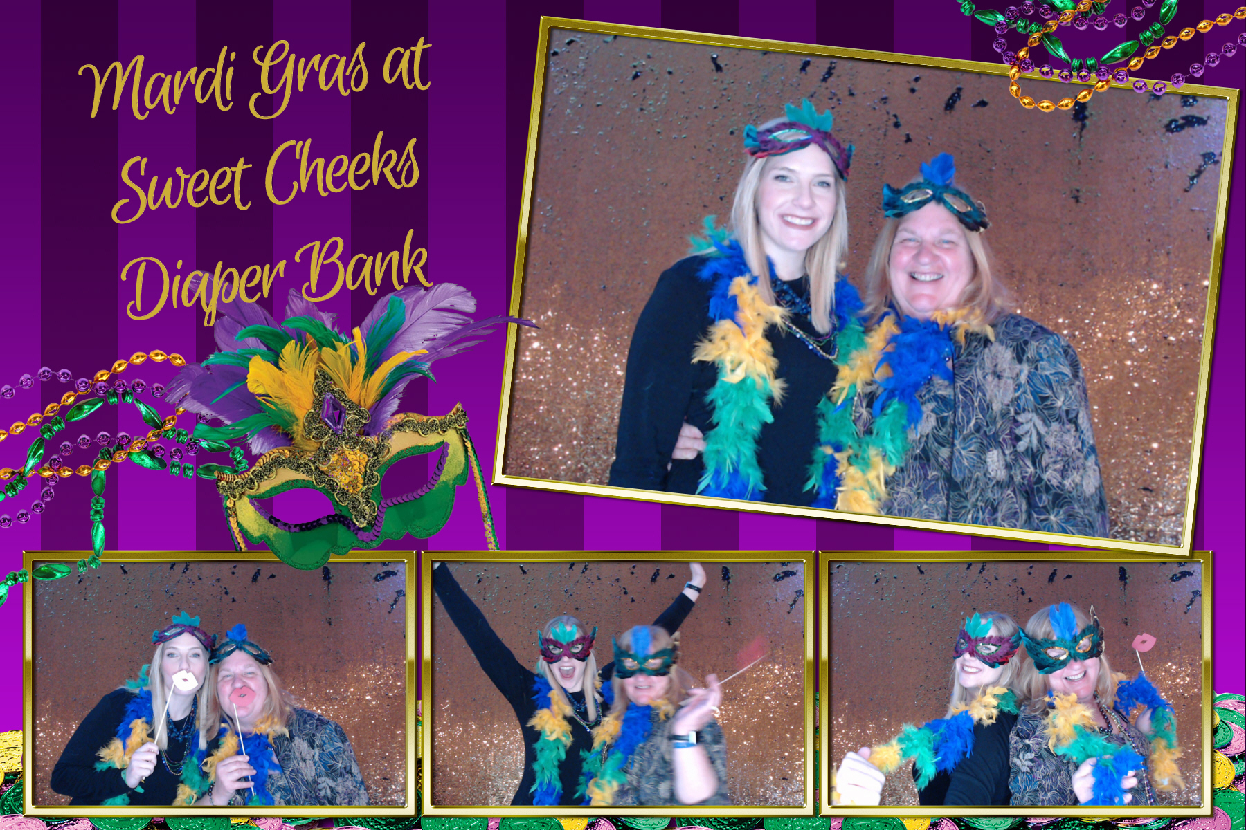 Mardi Gras @ Sweet Cheeks Diaper Bank | View more photos from the event at gallery.saycheesephotobooth.com/u/SayCheesePhotoBooth/Mardi-Gras-Sweet-Cheeks-Diaper-Bank