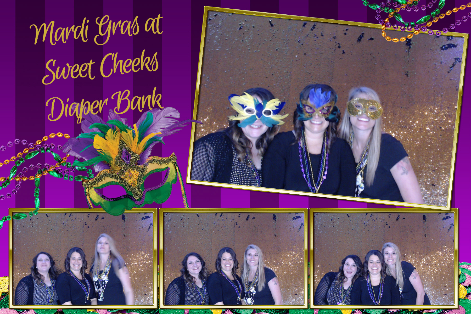 Mardi Gras @ Sweet Cheeks Diaper Bank | View more photos from the event at gallery.saycheesephotobooth.com/u/SayCheesePhotoBooth/Mardi-Gras-Sweet-Cheeks-Diaper-Bank