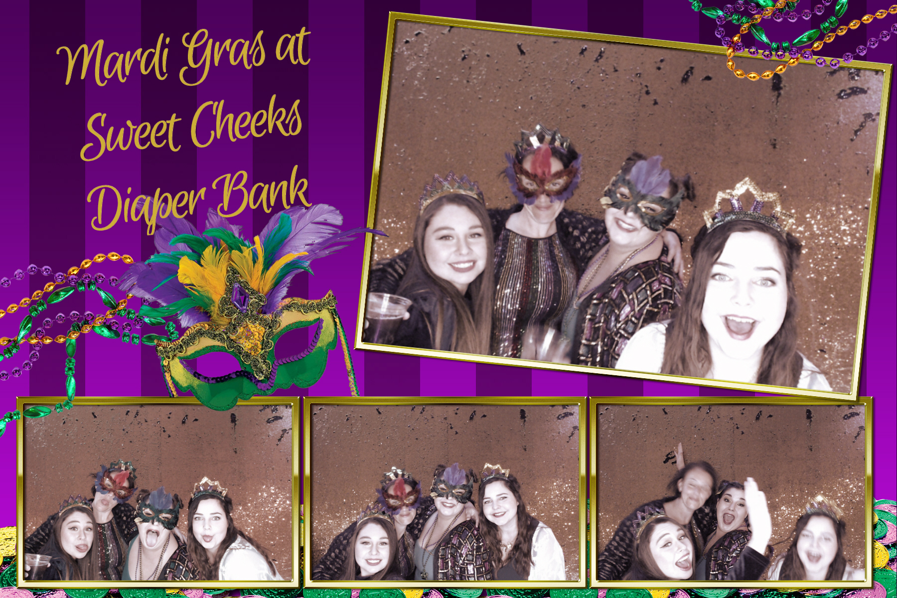 Mardi Gras @ Sweet Cheeks Diaper Bank | View more photos from the event at gallery.saycheesephotobooth.com/u/SayCheesePhotoBooth/Mardi-Gras-Sweet-Cheeks-Diaper-Bank