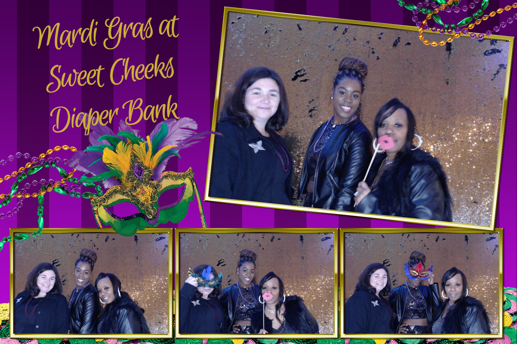 Mardi Gras @ Sweet Cheeks Diaper Bank | View more photos from the event at gallery.saycheesephotobooth.com/u/SayCheesePhotoBooth/Mardi-Gras-Sweet-Cheeks-Diaper-Bank