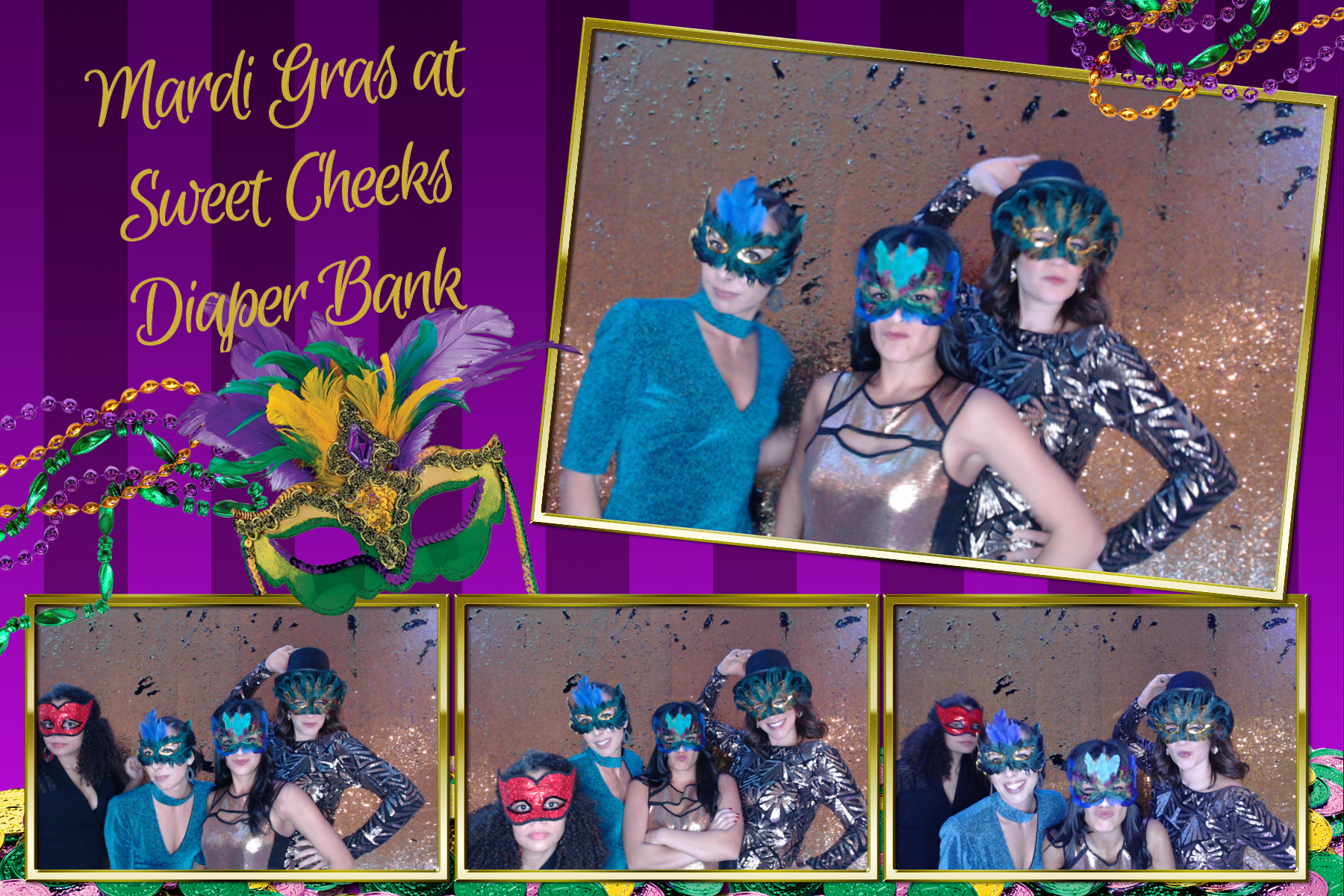 Mardi Gras @ Sweet Cheeks Diaper Bank | View more photos from the event at gallery.saycheesephotobooth.com/u/SayCheesePhotoBooth/Mardi-Gras-Sweet-Cheeks-Diaper-Bank