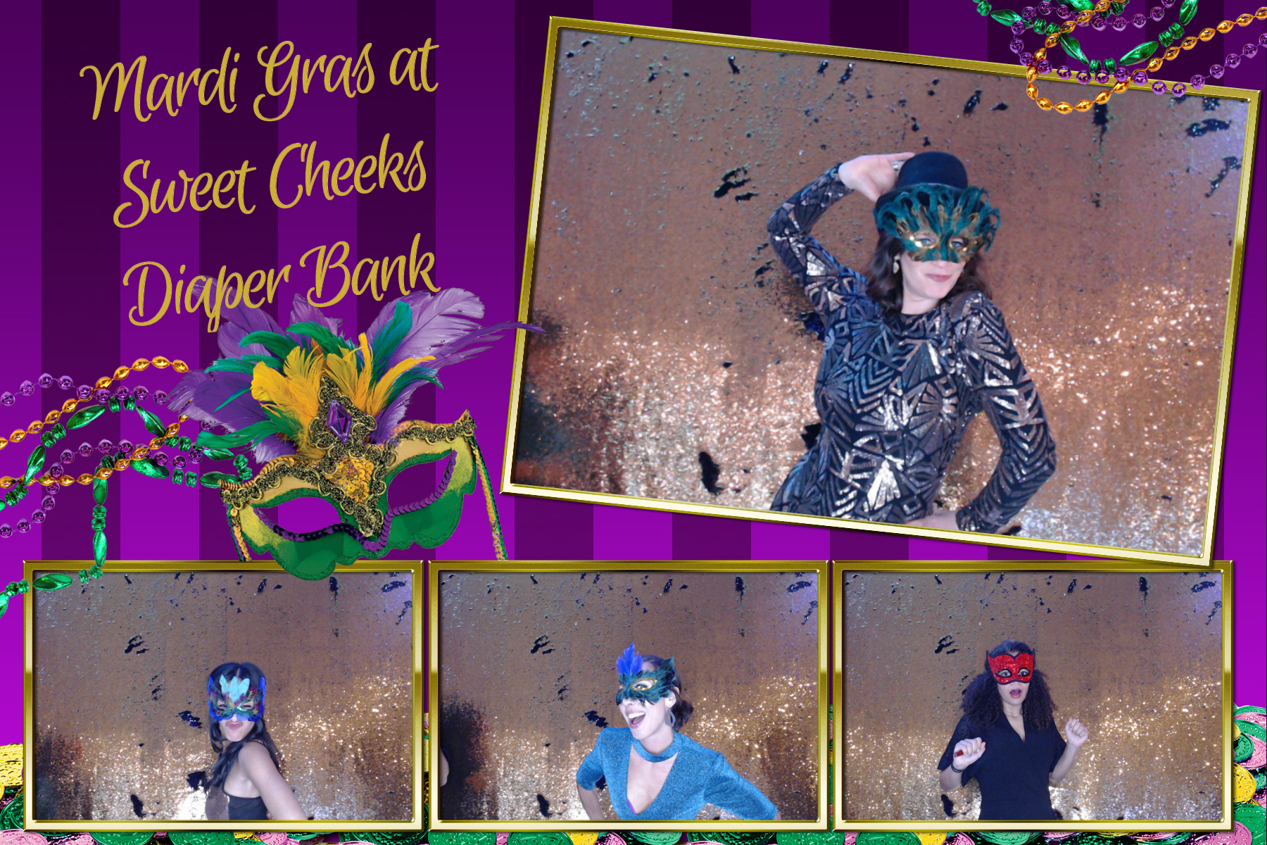 Mardi Gras @ Sweet Cheeks Diaper Bank | View more photos from the event at gallery.saycheesephotobooth.com/u/SayCheesePhotoBooth/Mardi-Gras-Sweet-Cheeks-Diaper-Bank
