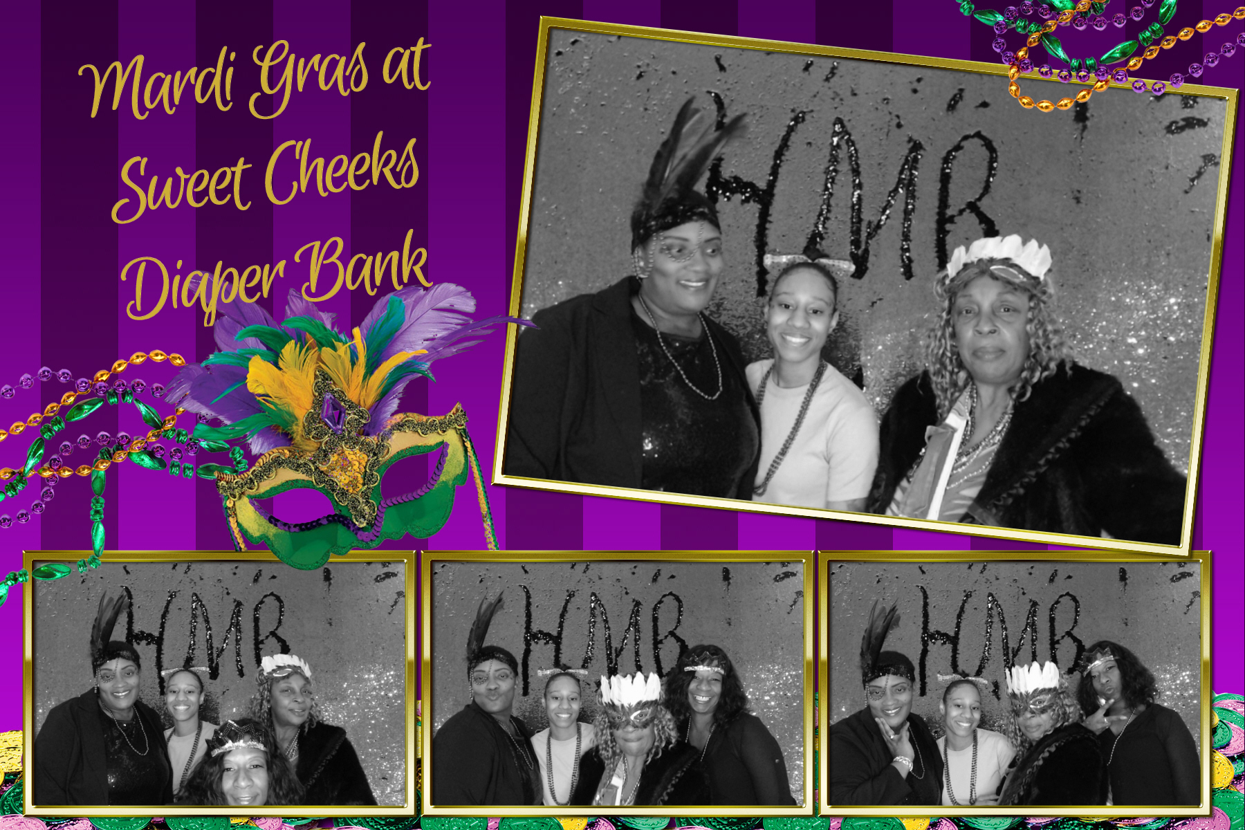 Mardi Gras @ Sweet Cheeks Diaper Bank | View more photos from the event at gallery.saycheesephotobooth.com/u/SayCheesePhotoBooth/Mardi-Gras-Sweet-Cheeks-Diaper-Bank