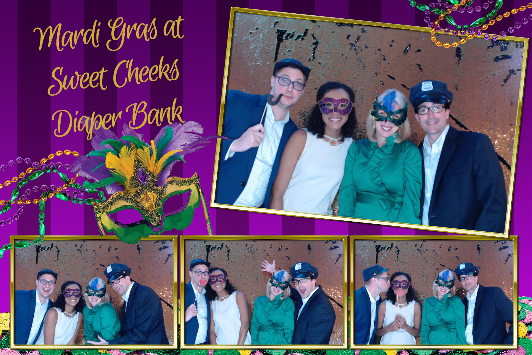 Mardi Gras @ Sweet Cheeks Diaper Bank | View more photos from the event at gallery.saycheesephotobooth.com/u/SayCheesePhotoBooth/Mardi-Gras-Sweet-Cheeks-Diaper-Bank