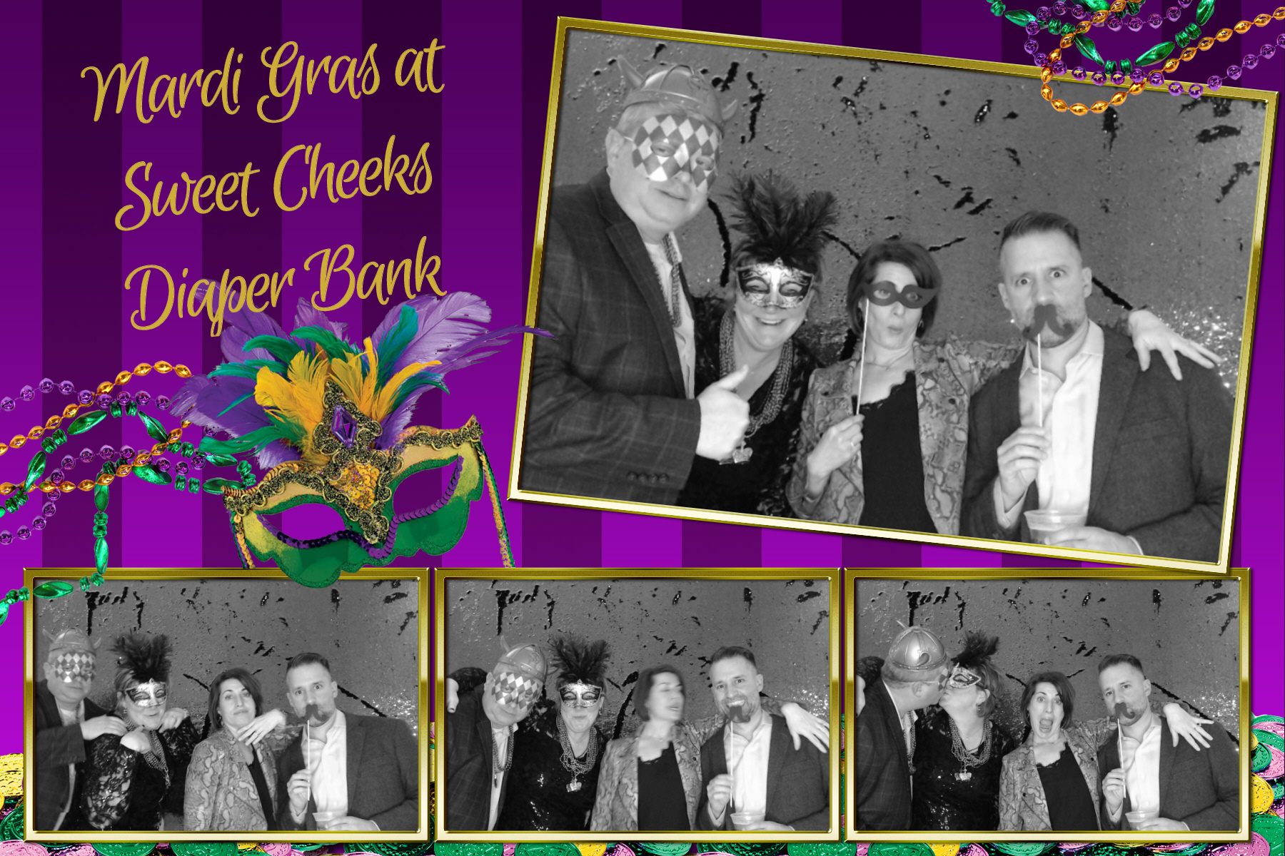 Mardi Gras @ Sweet Cheeks Diaper Bank | View more photos from the event at gallery.saycheesephotobooth.com/u/SayCheesePhotoBooth/Mardi-Gras-Sweet-Cheeks-Diaper-Bank