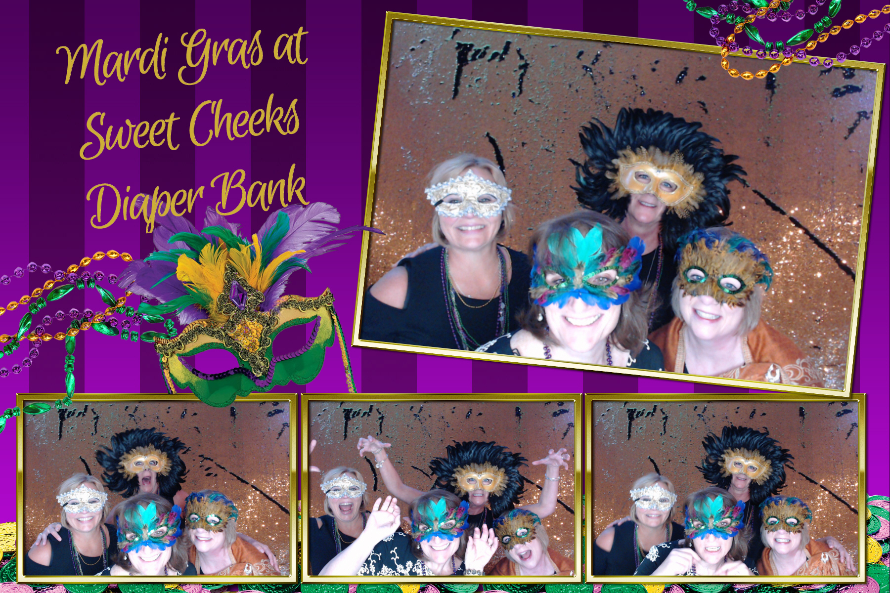 Mardi Gras @ Sweet Cheeks Diaper Bank | View more photos from the event at gallery.saycheesephotobooth.com/u/SayCheesePhotoBooth/Mardi-Gras-Sweet-Cheeks-Diaper-Bank