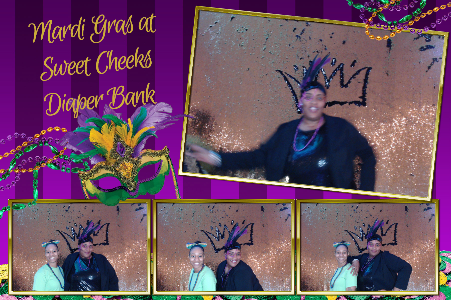 Mardi Gras @ Sweet Cheeks Diaper Bank | View more photos from the event at gallery.saycheesephotobooth.com/u/SayCheesePhotoBooth/Mardi-Gras-Sweet-Cheeks-Diaper-Bank