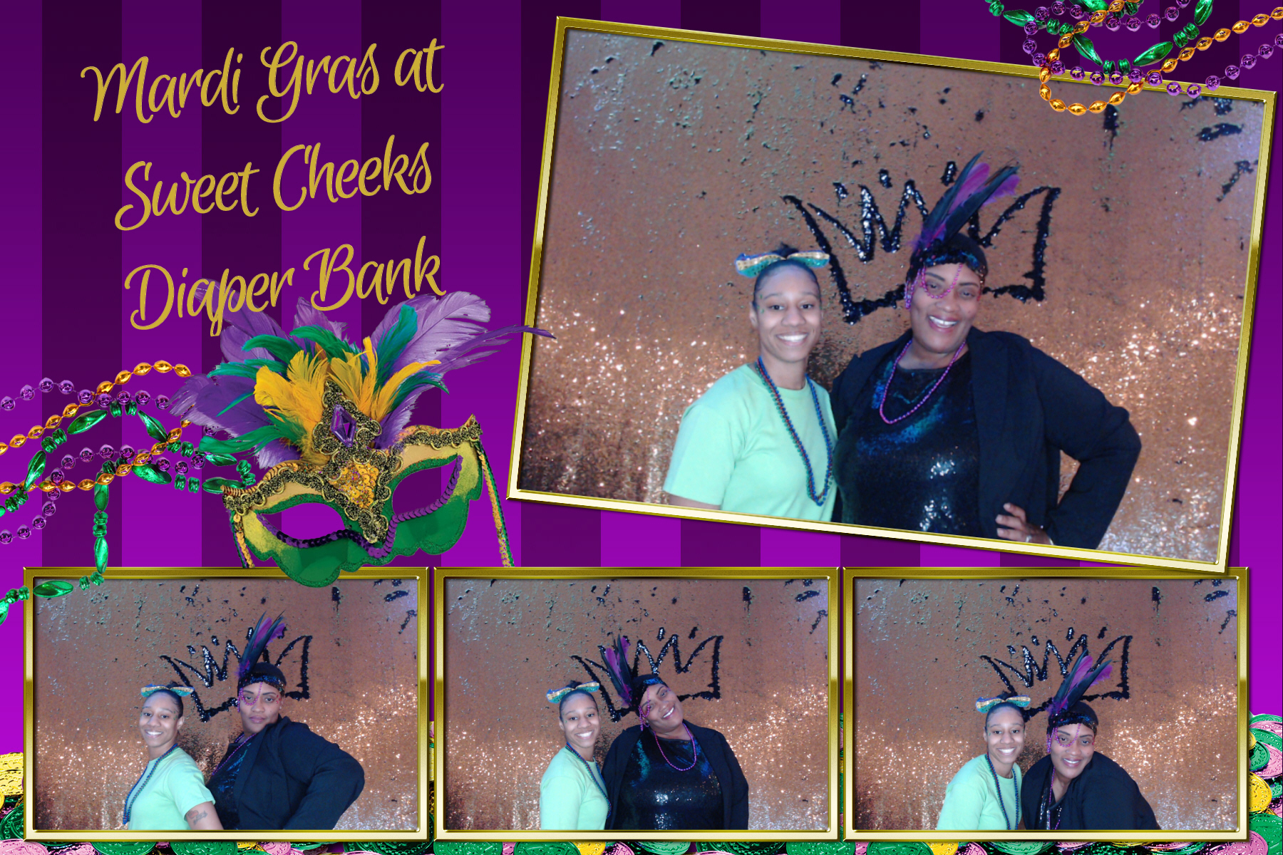 Mardi Gras @ Sweet Cheeks Diaper Bank | View more photos from the event at gallery.saycheesephotobooth.com/u/SayCheesePhotoBooth/Mardi-Gras-Sweet-Cheeks-Diaper-Bank