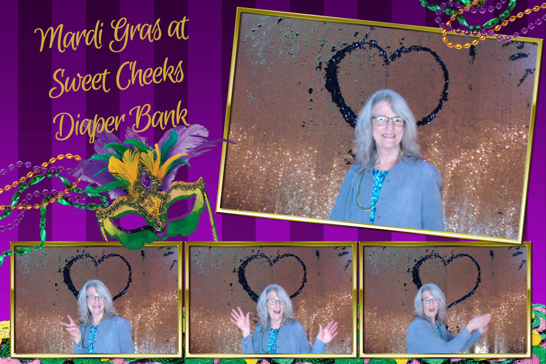 Mardi Gras @ Sweet Cheeks Diaper Bank | View more photos from the event at gallery.saycheesephotobooth.com/u/SayCheesePhotoBooth/Mardi-Gras-Sweet-Cheeks-Diaper-Bank